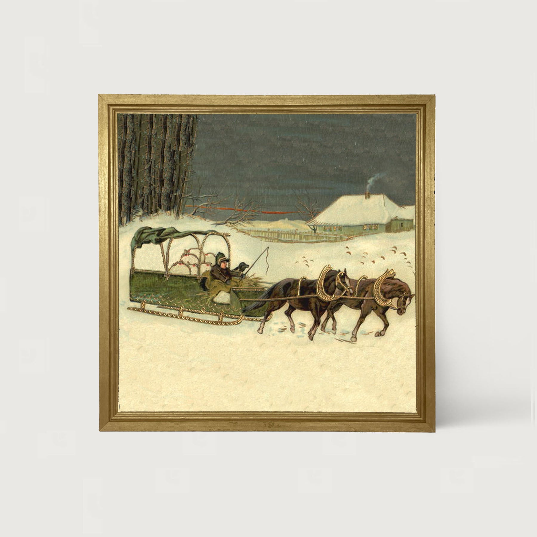 Winter Sleigh - Framed art