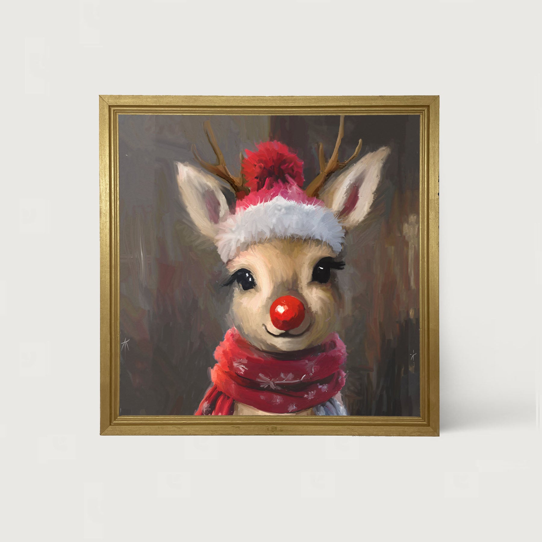 The red nosed reindeer in winter