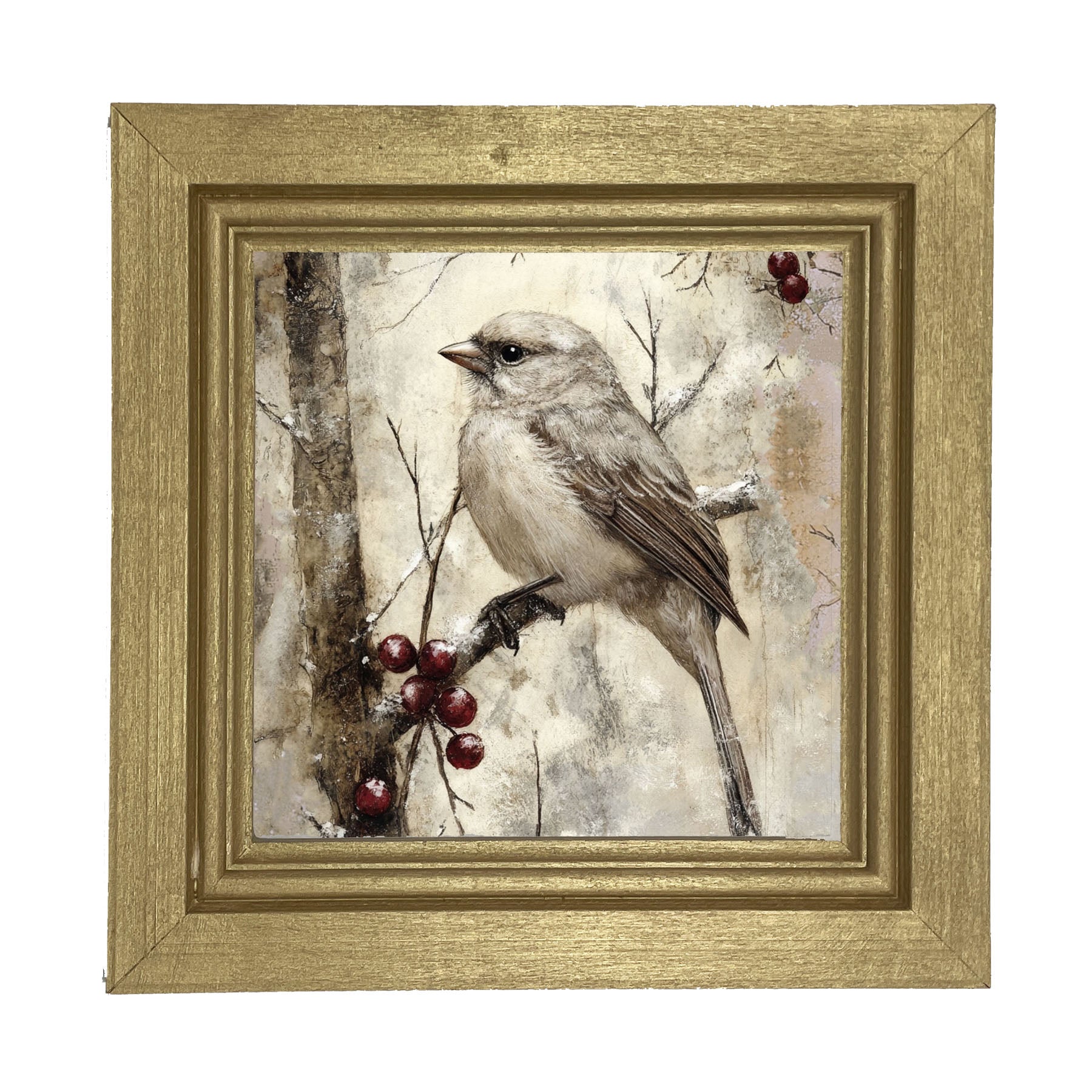 Bird with Berries - Framed Art