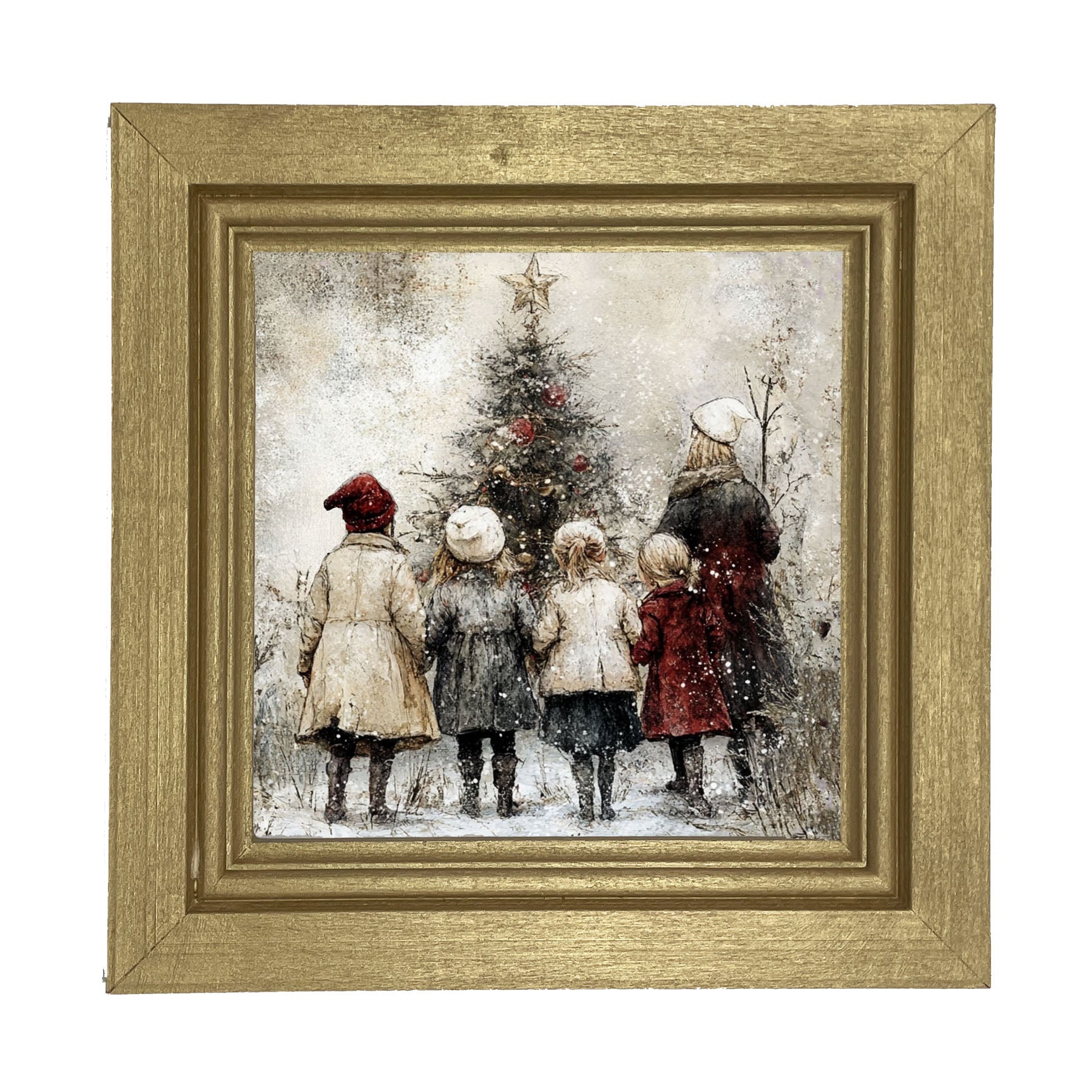 Children at Christmas Time - Framed Art