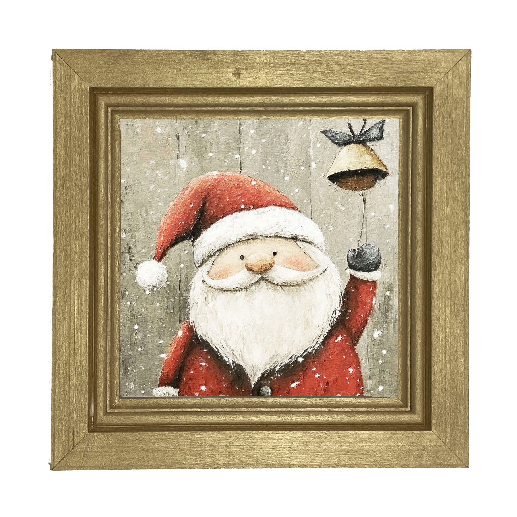 Bell-Ringing Santa - Framed Art
