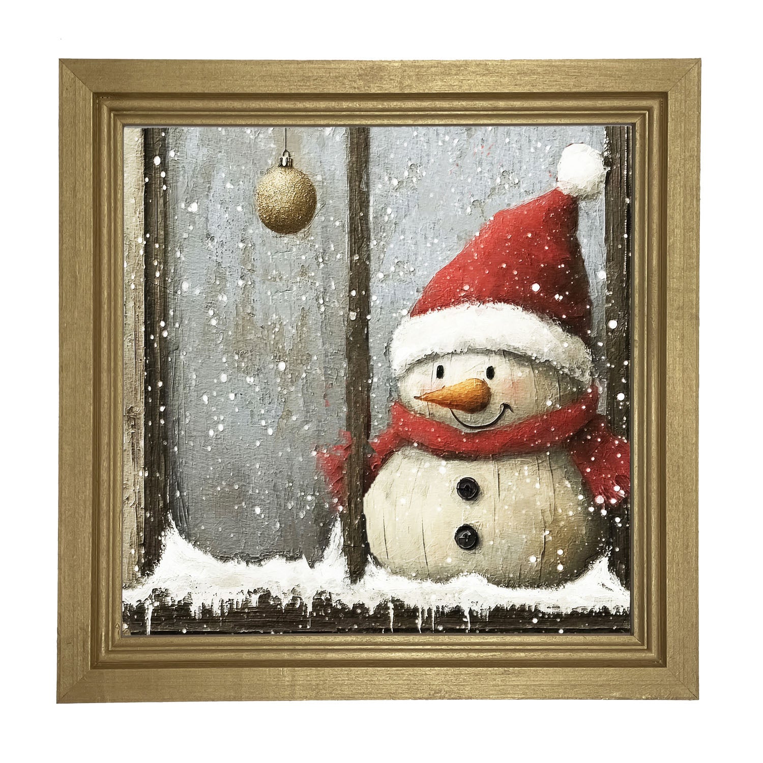 Snowman with Ornaments - Framed Art