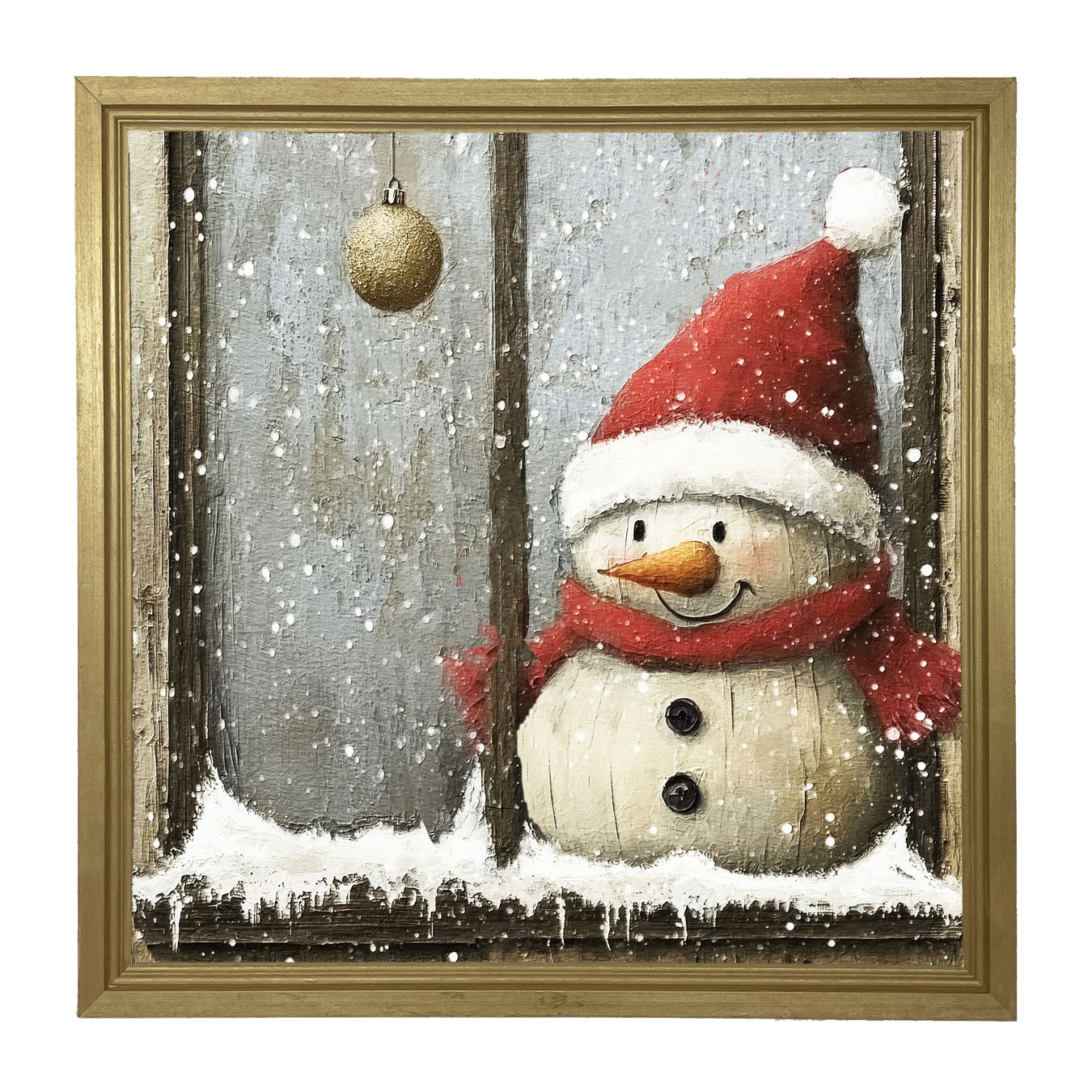 Snowman with Ornaments - Framed Art