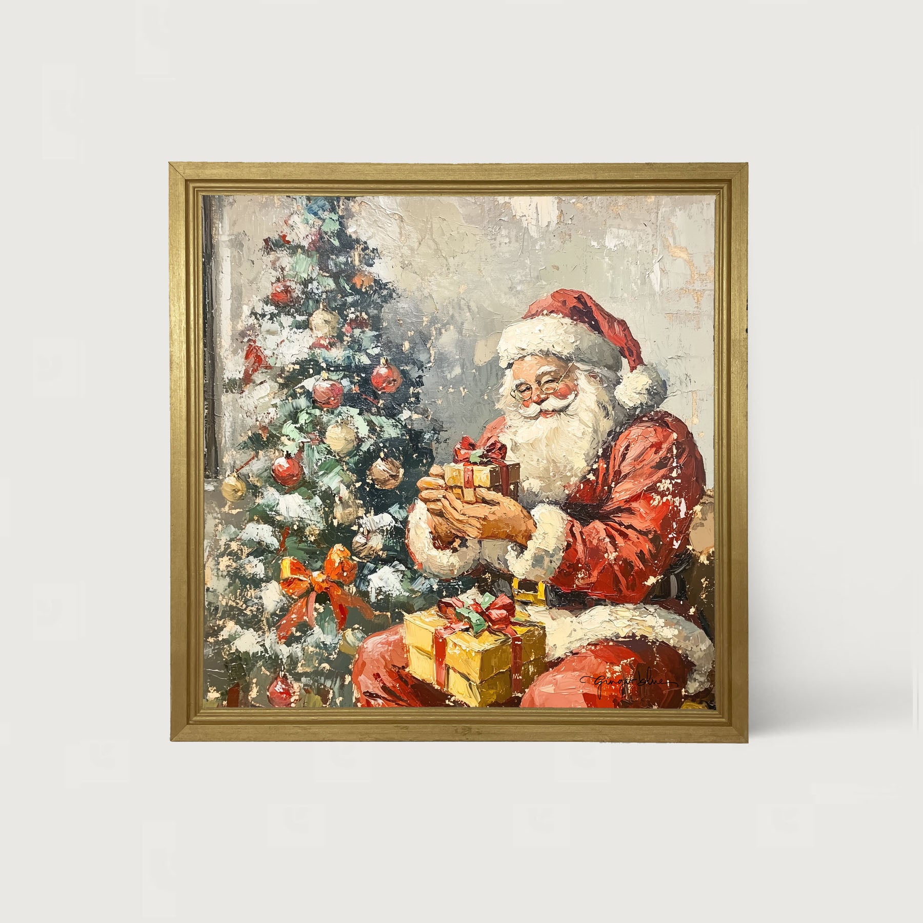 Santa Placing Presents under the Tree