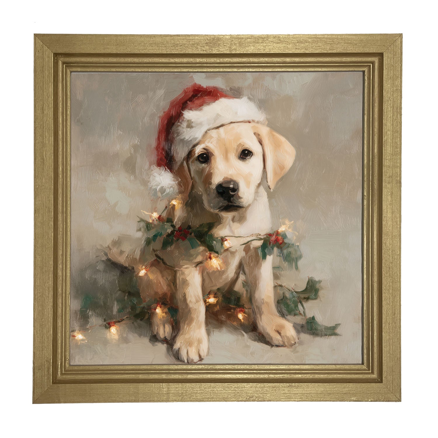 Christmas Lights with Labrador - Framed art