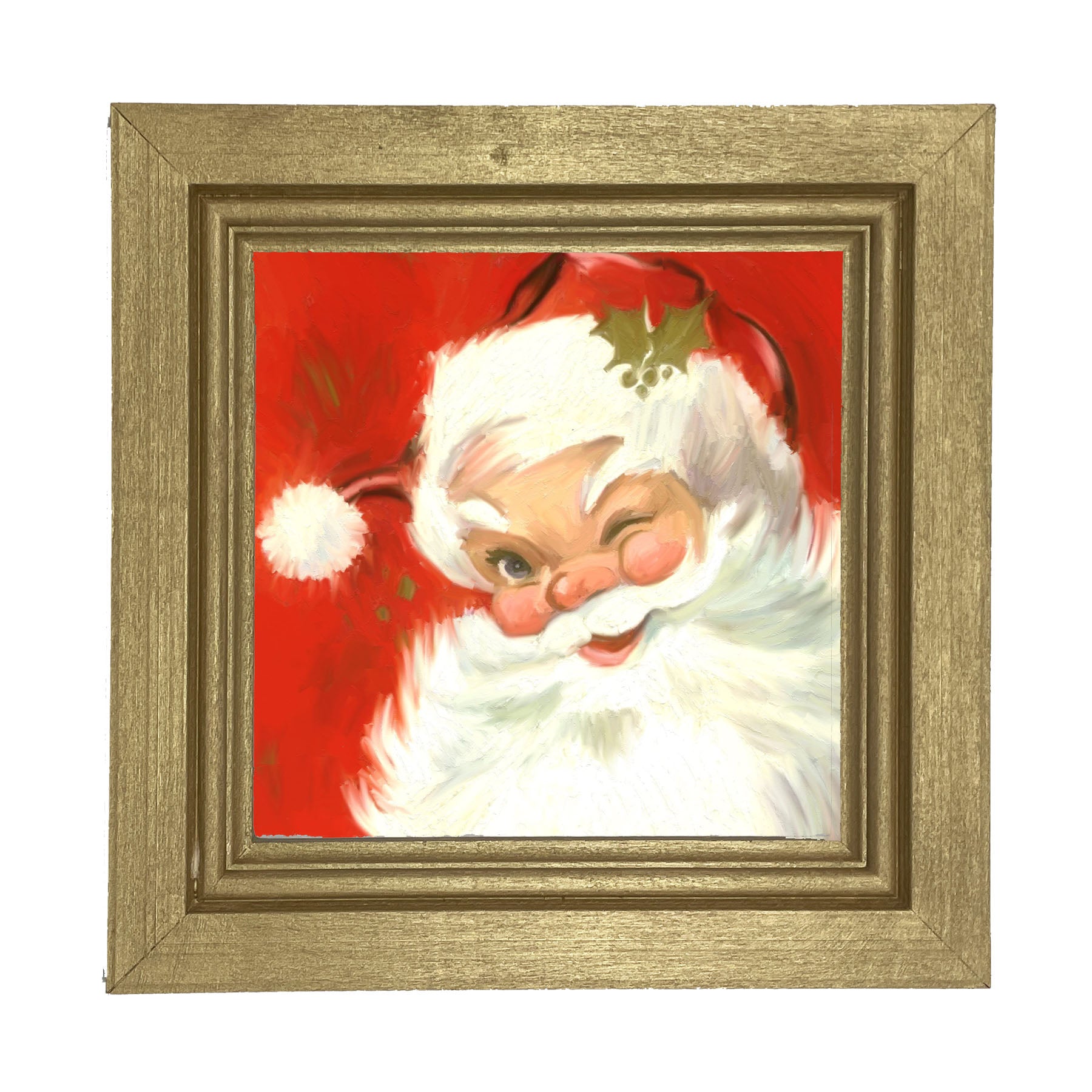 Santa's Wink - Framed art