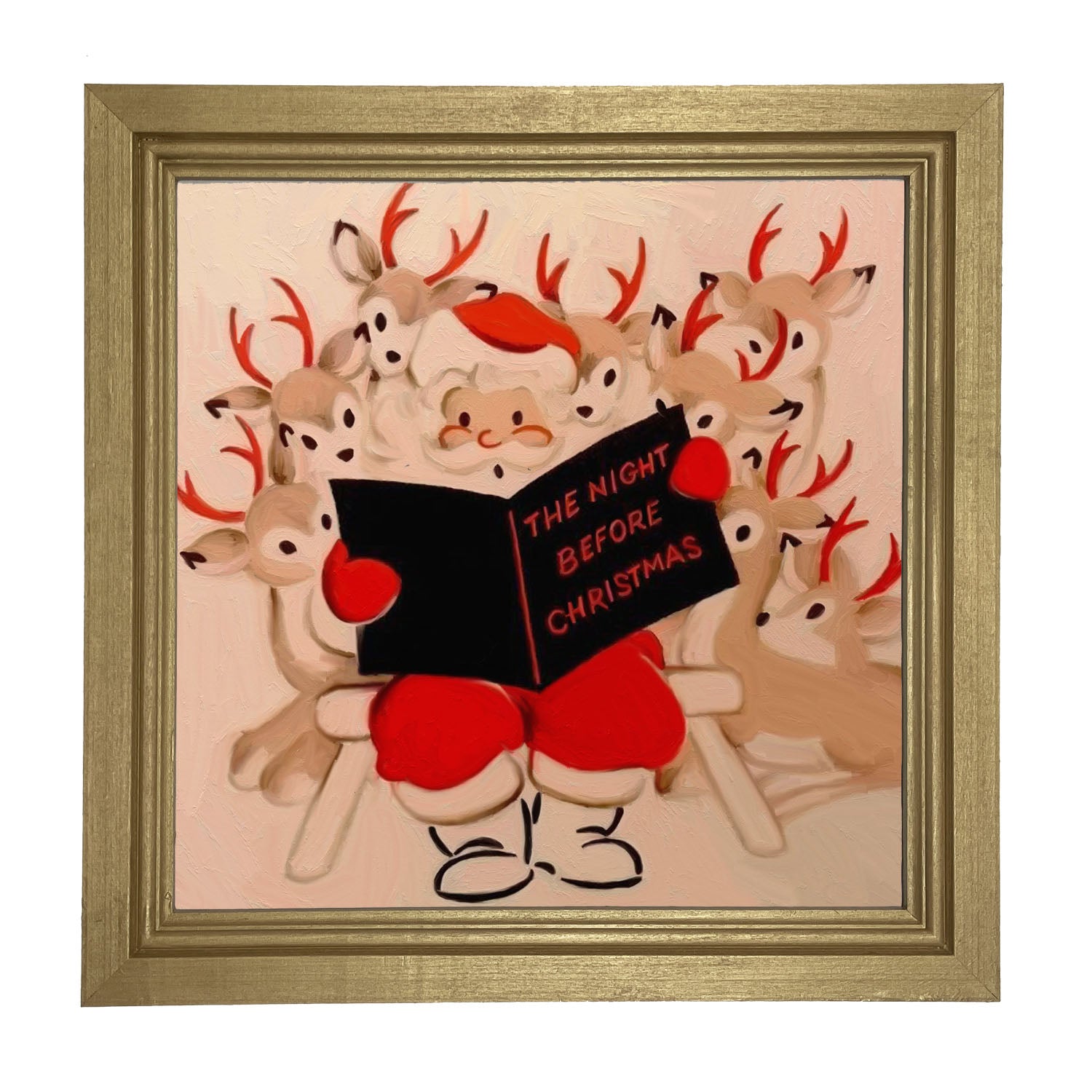 Santa reading - Framed art