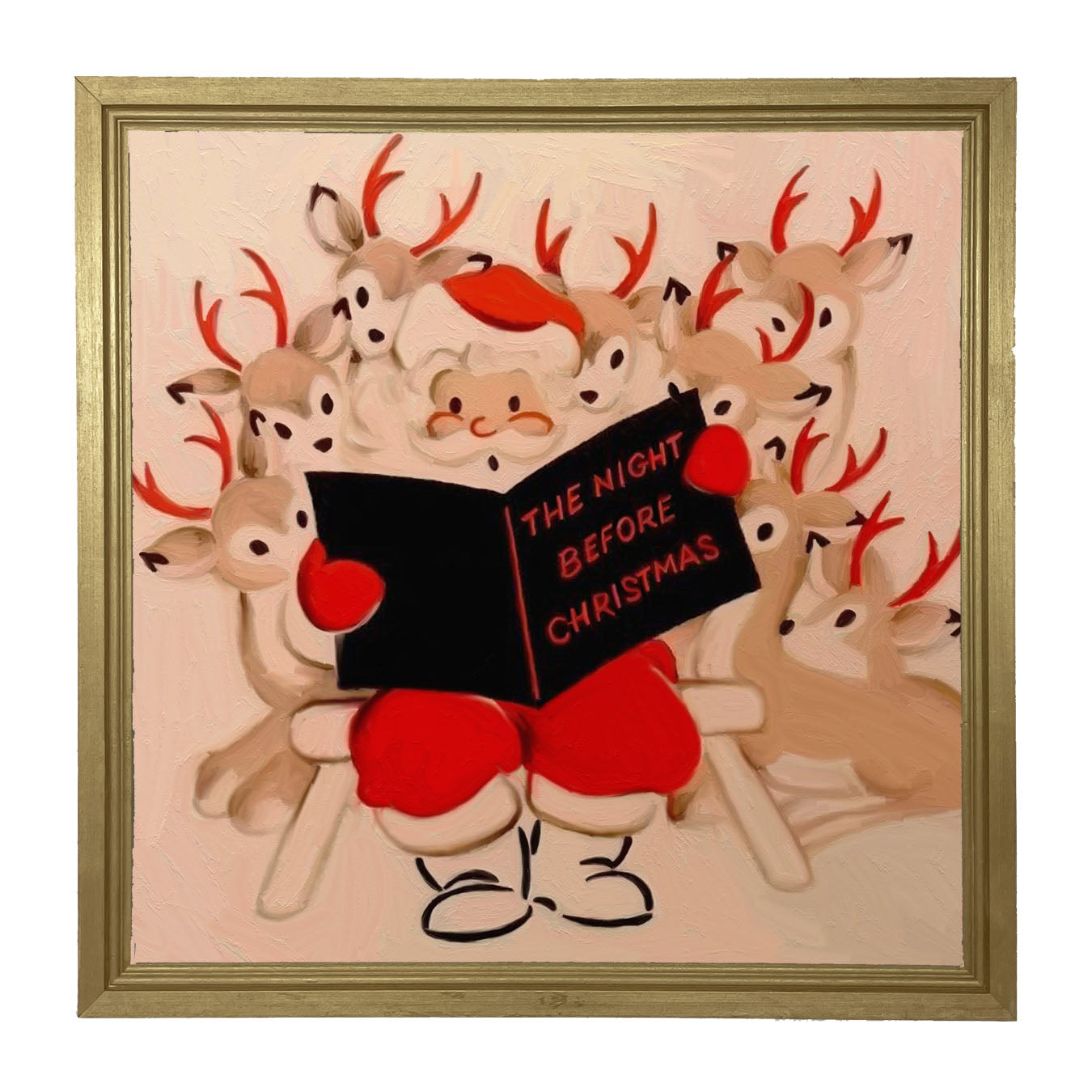 Santa reading - Framed art