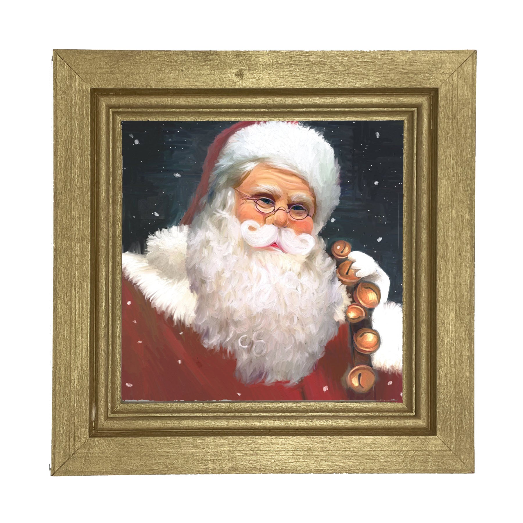 Santa with sleigh bells - Framed art