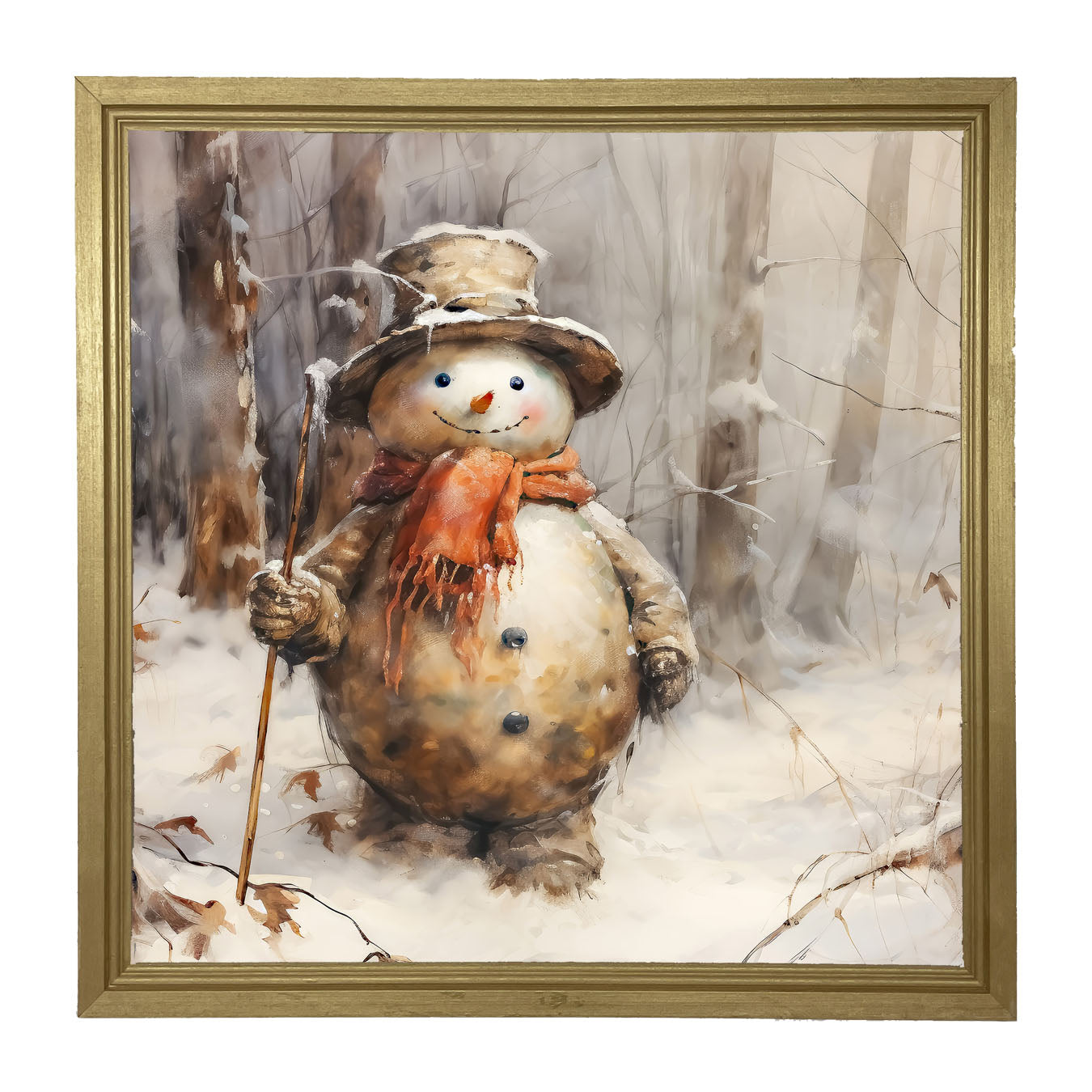 Rustic Snowman - Framed art