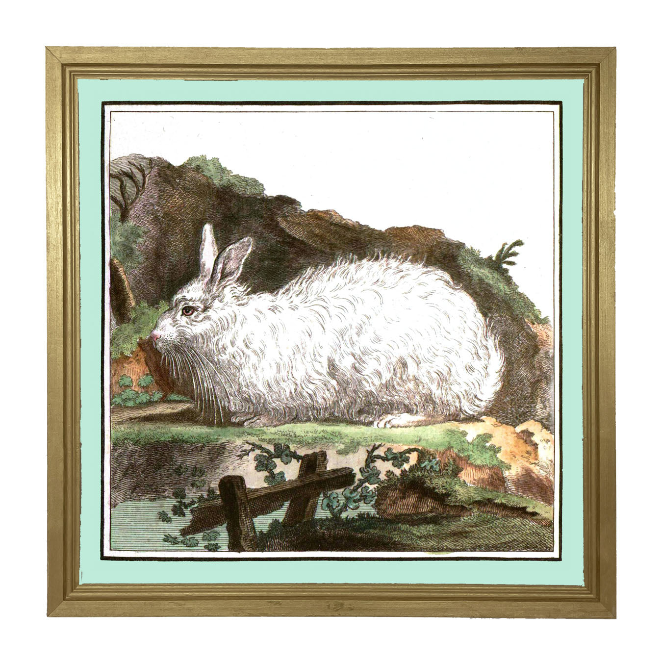 Vintage White Bunny - Framed art