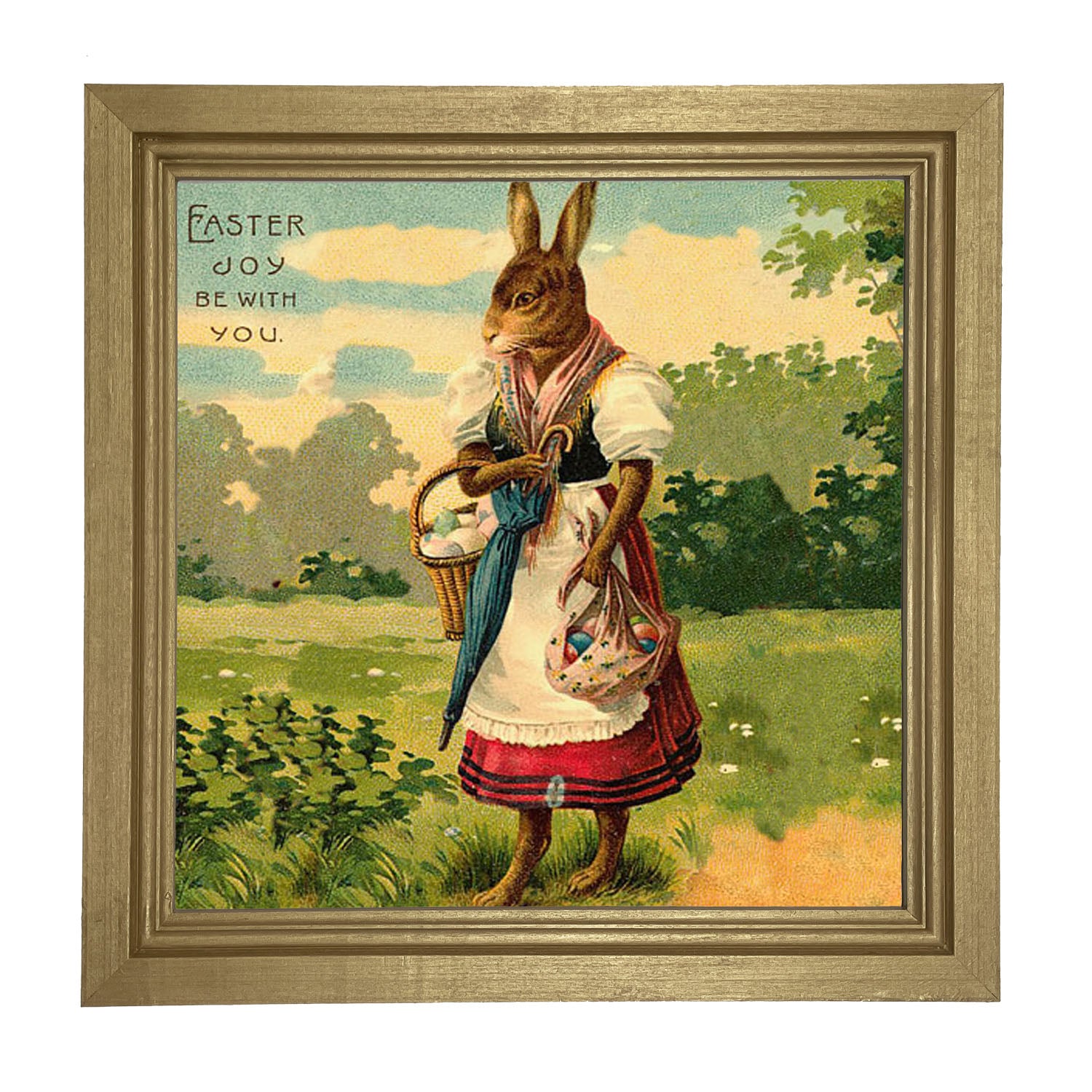 Mother Bunny with Eggs - Framed art