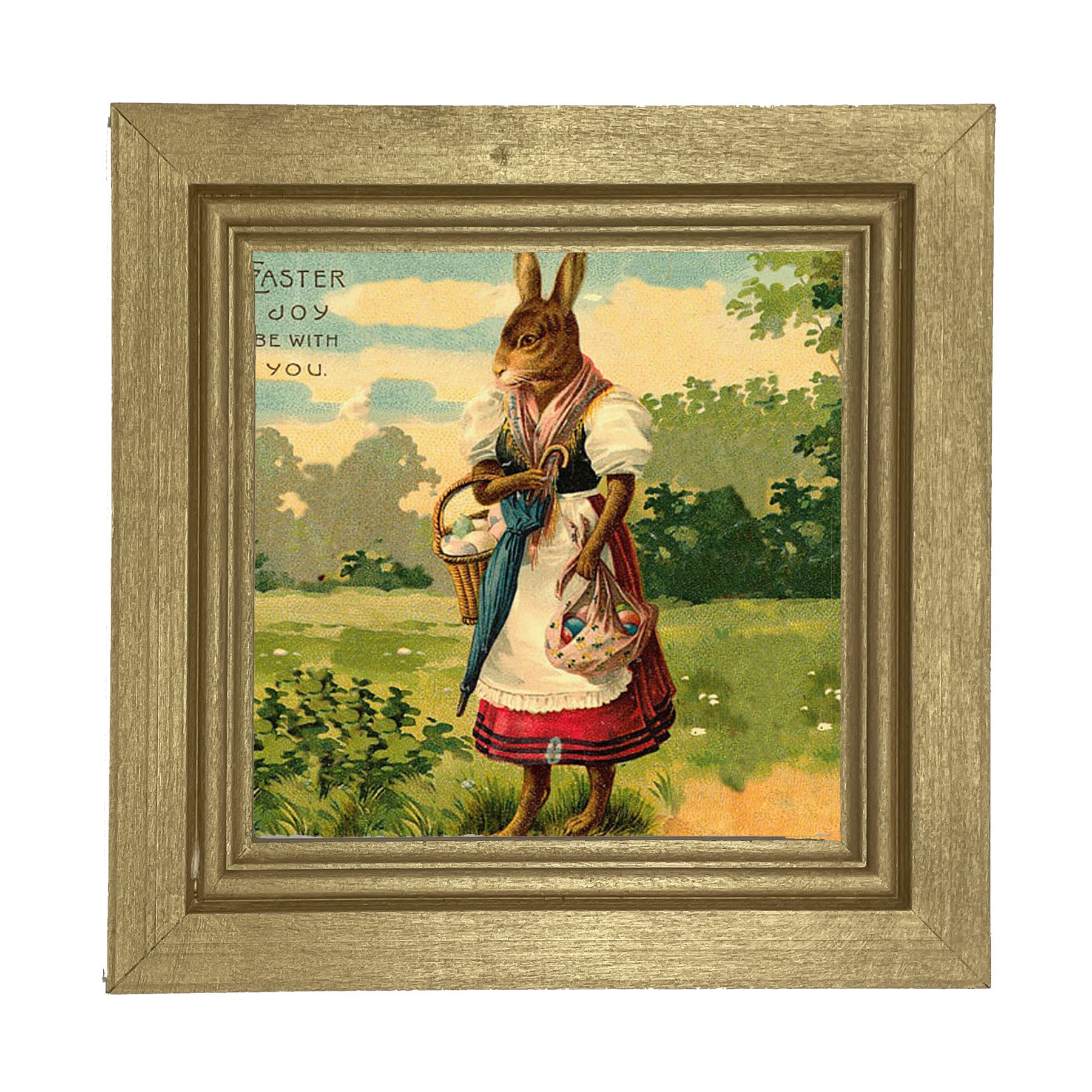 Mother Bunny with Eggs - Framed art