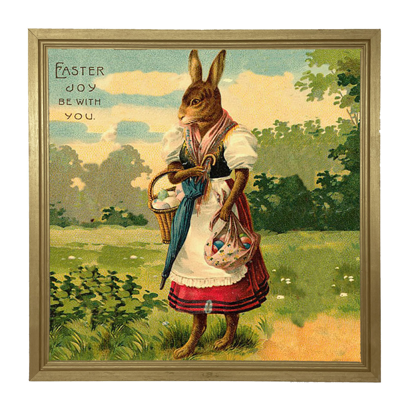 Mother Bunny with Eggs - Framed art