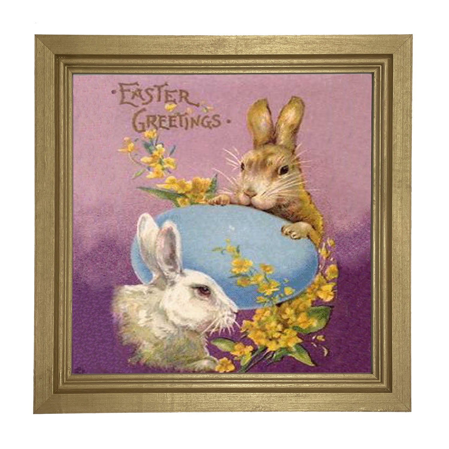 Easter Greetings Bunnies - Framed art