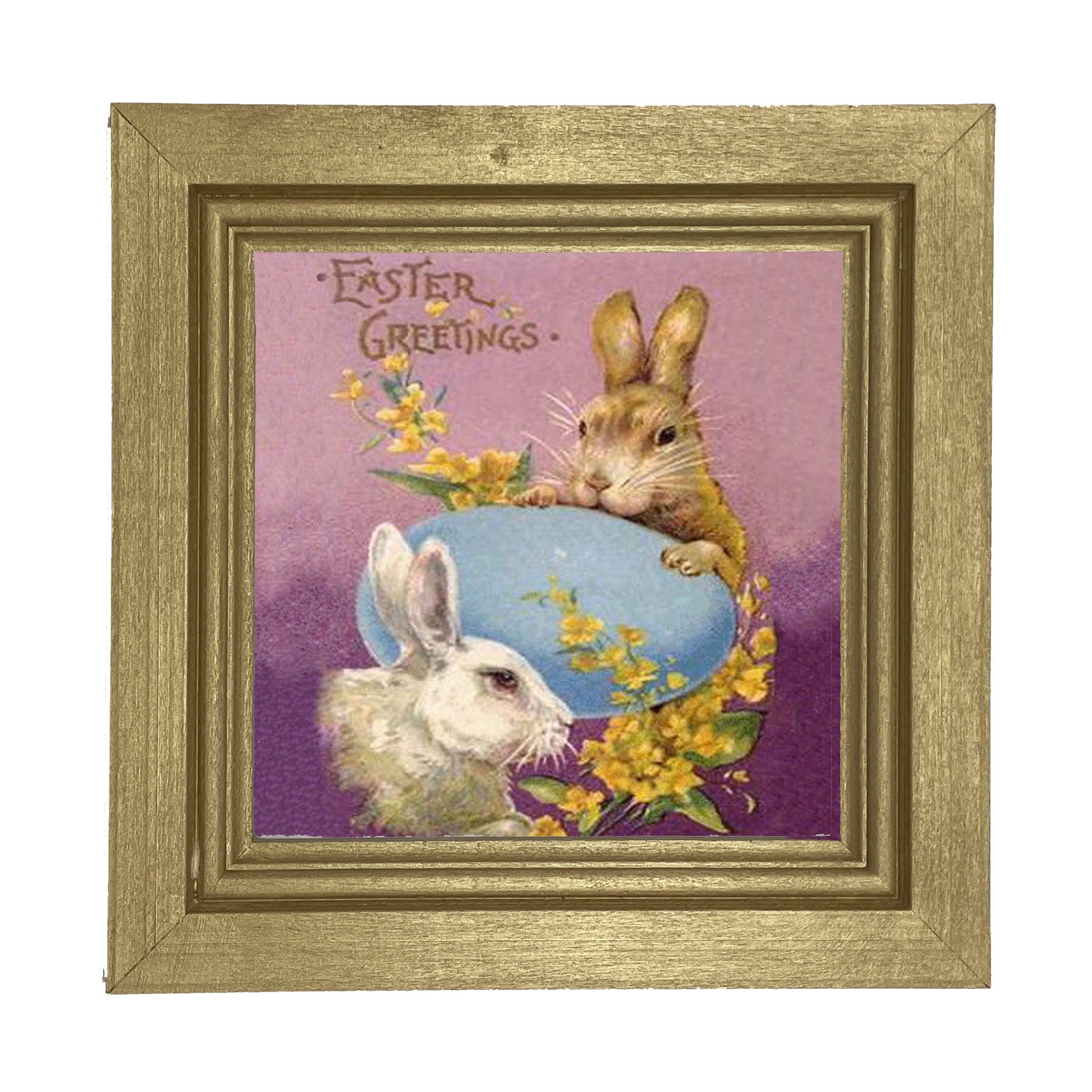 Easter Greetings Bunnies - Framed art