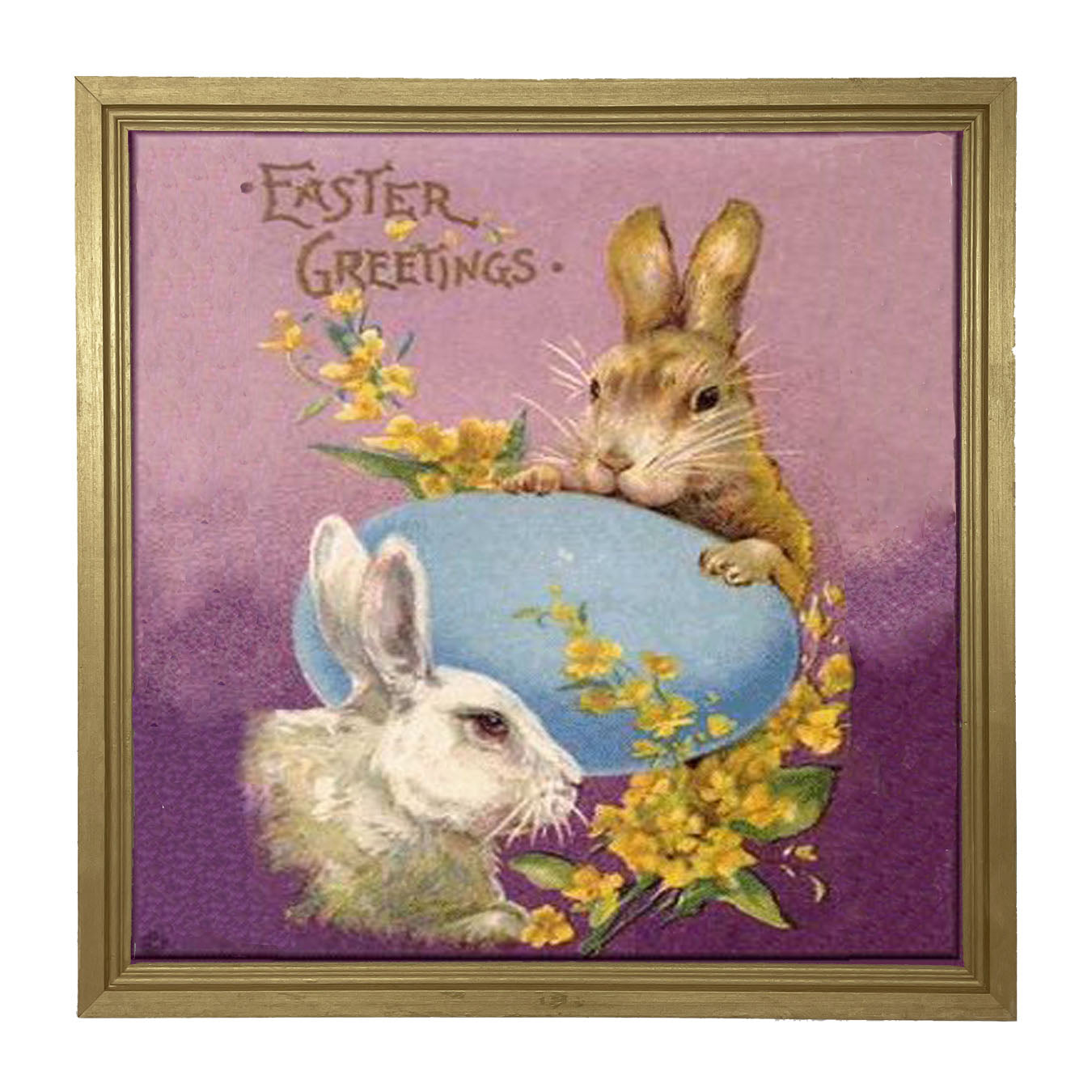 Easter Greetings Bunnies - Framed art