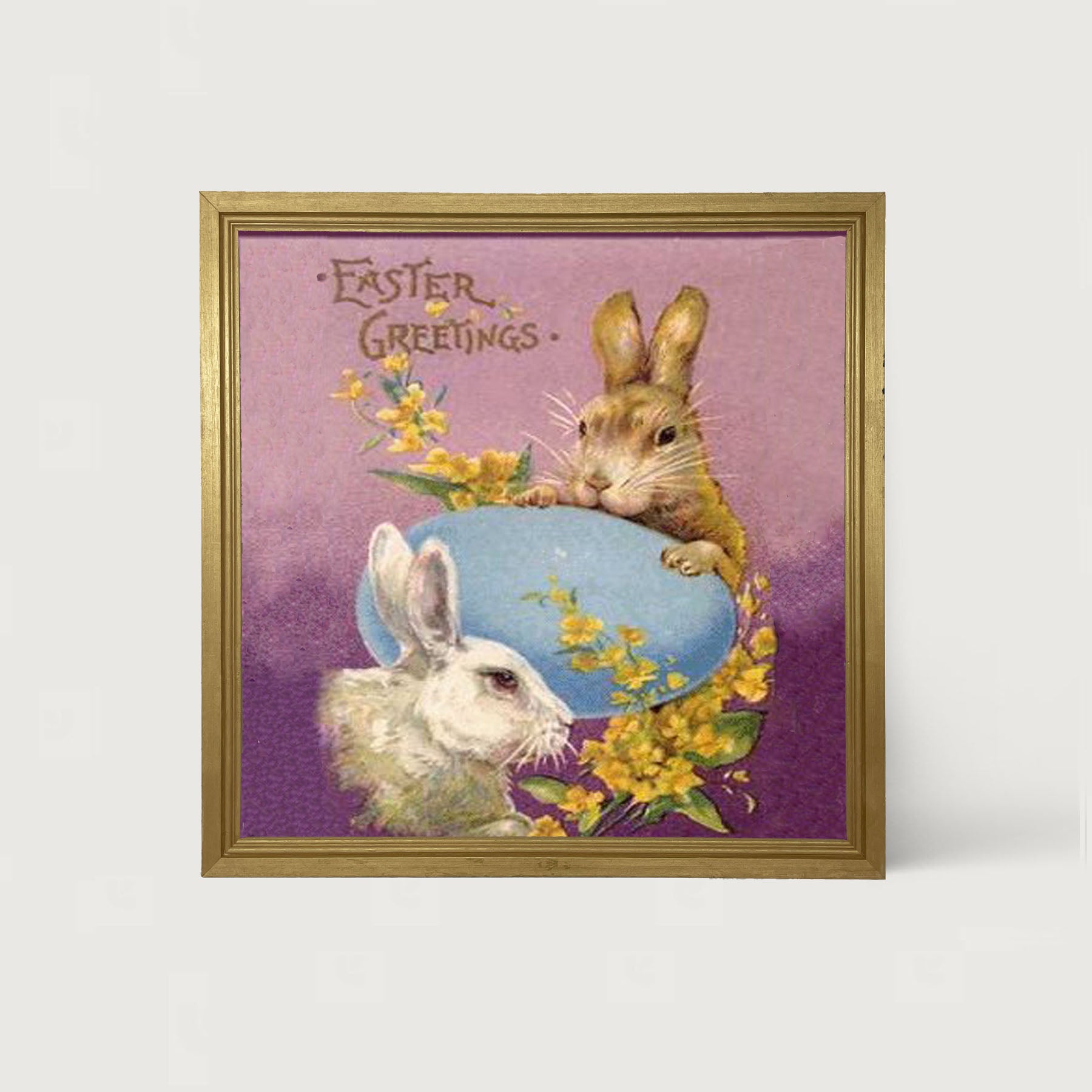 Easter Greetings Bunnies - Framed art