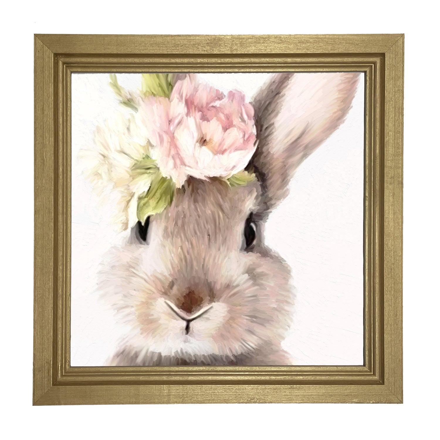 Bunny with Peonies - Framed art