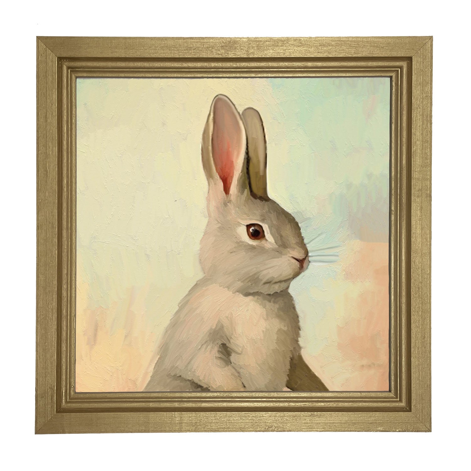 Pastel bunny posing - Framed art