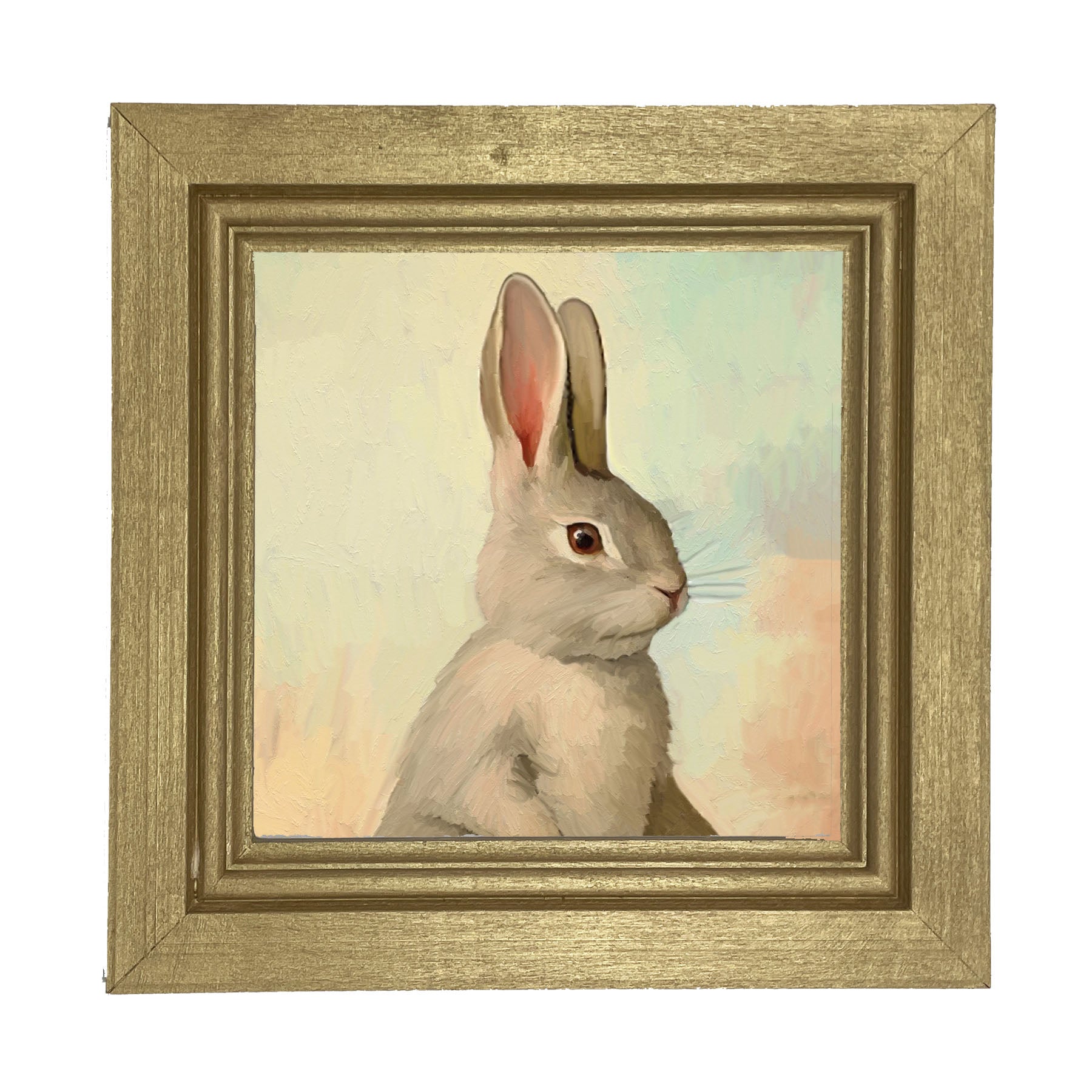 Pastel bunny posing - Framed art