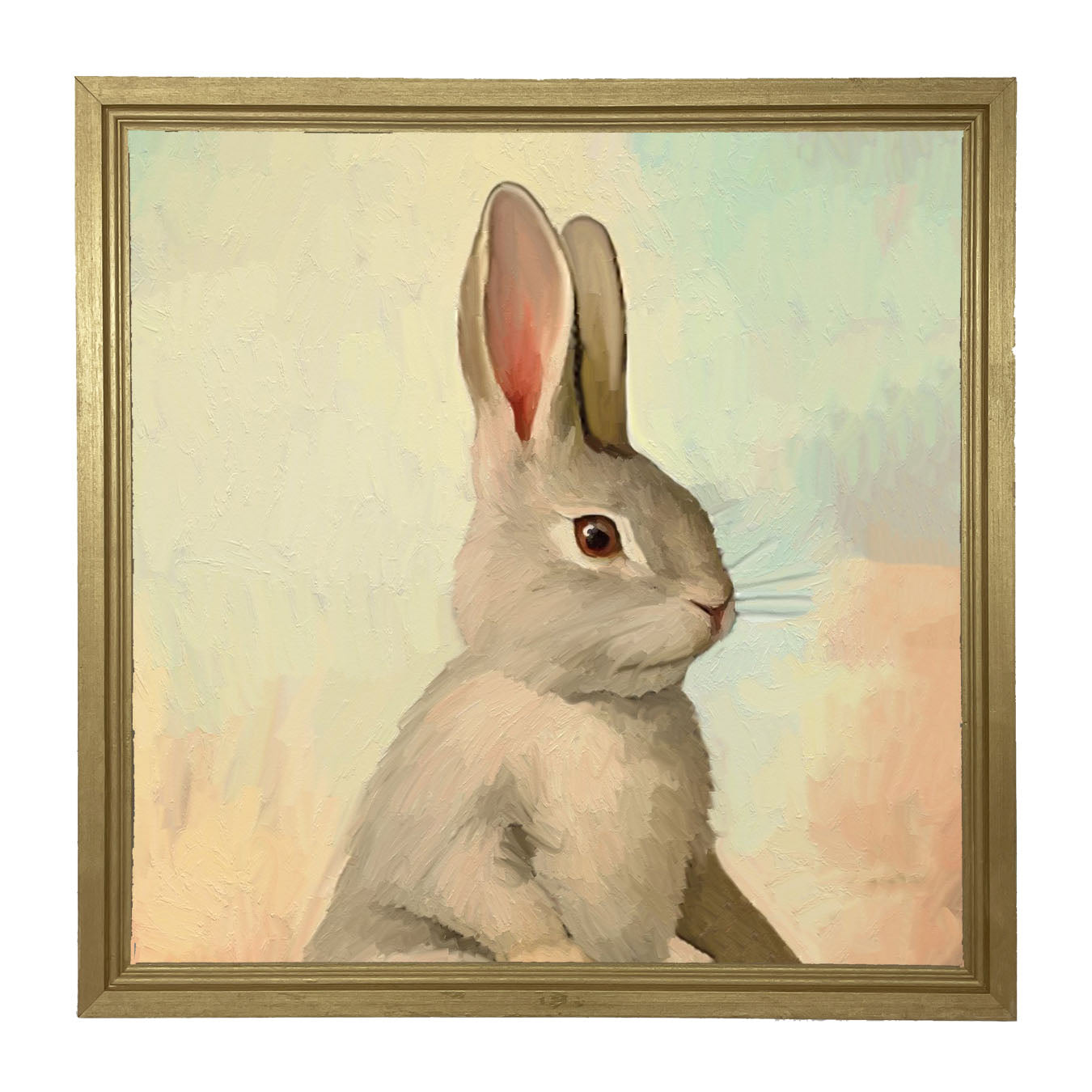 Pastel bunny posing - Framed art