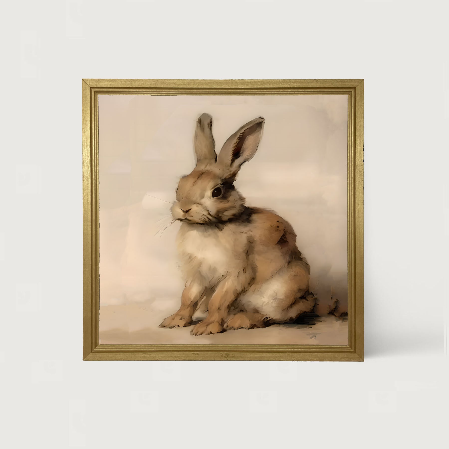 Sitting bunny L - Framed art
