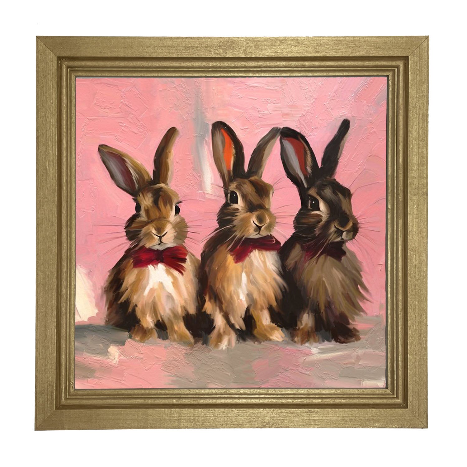Bunnies in Bows - Framed Art