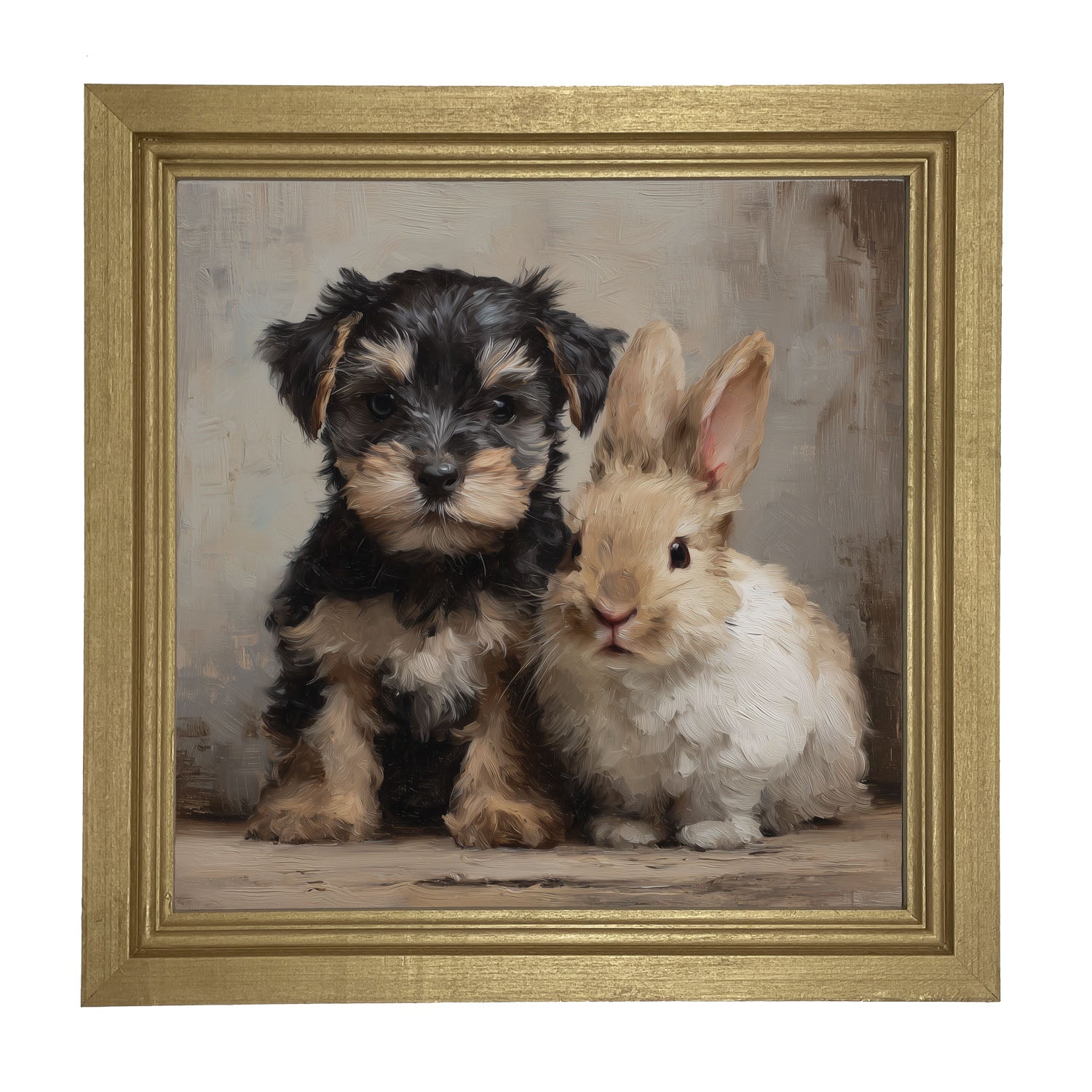 Dog and Rabbit - Framed Art