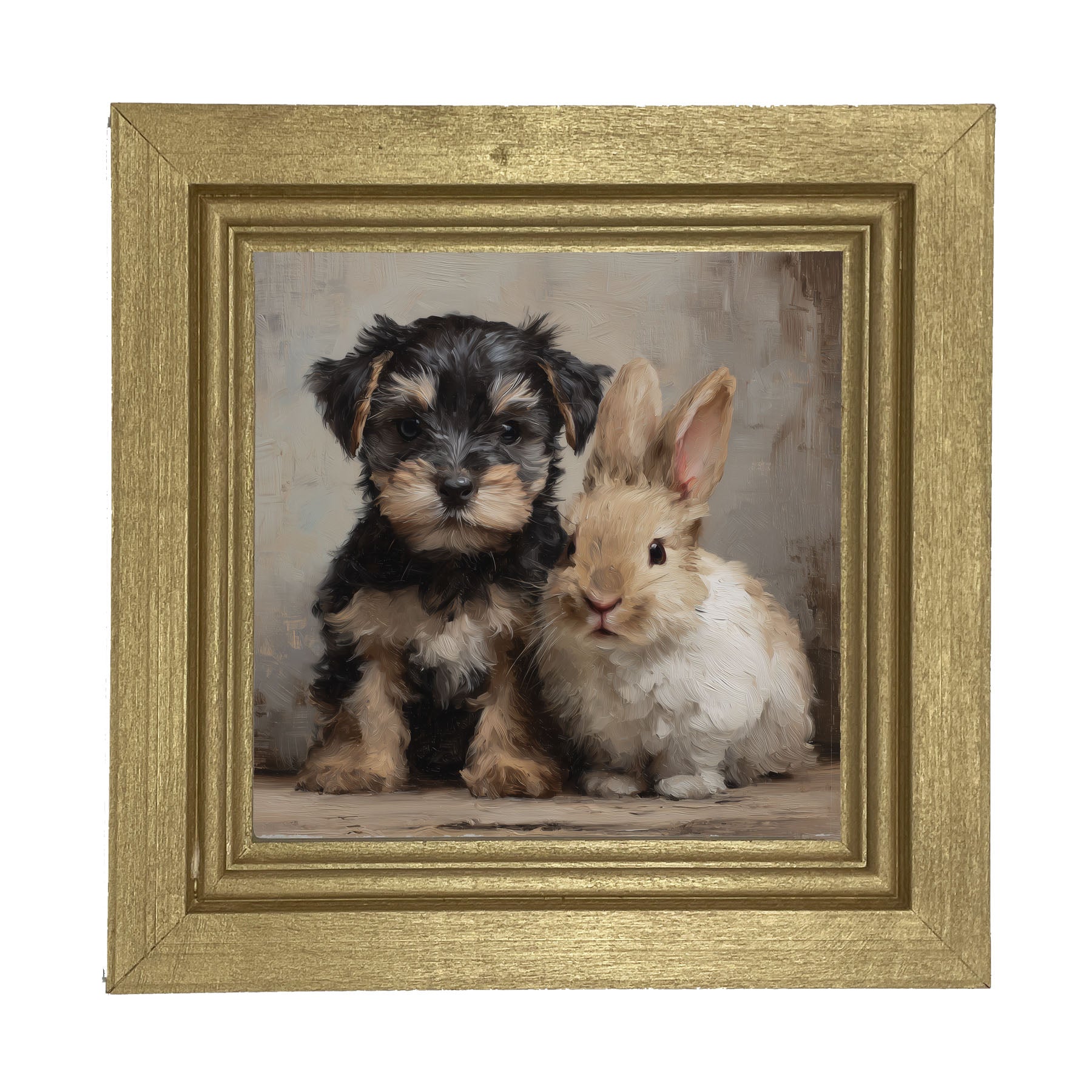 Dog and Rabbit - Framed Art