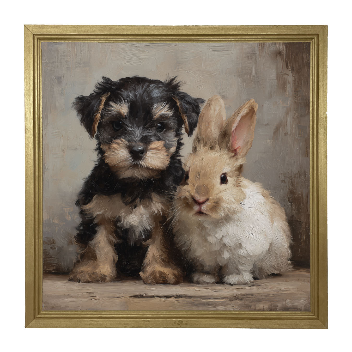 Dog and Rabbit - Framed Art