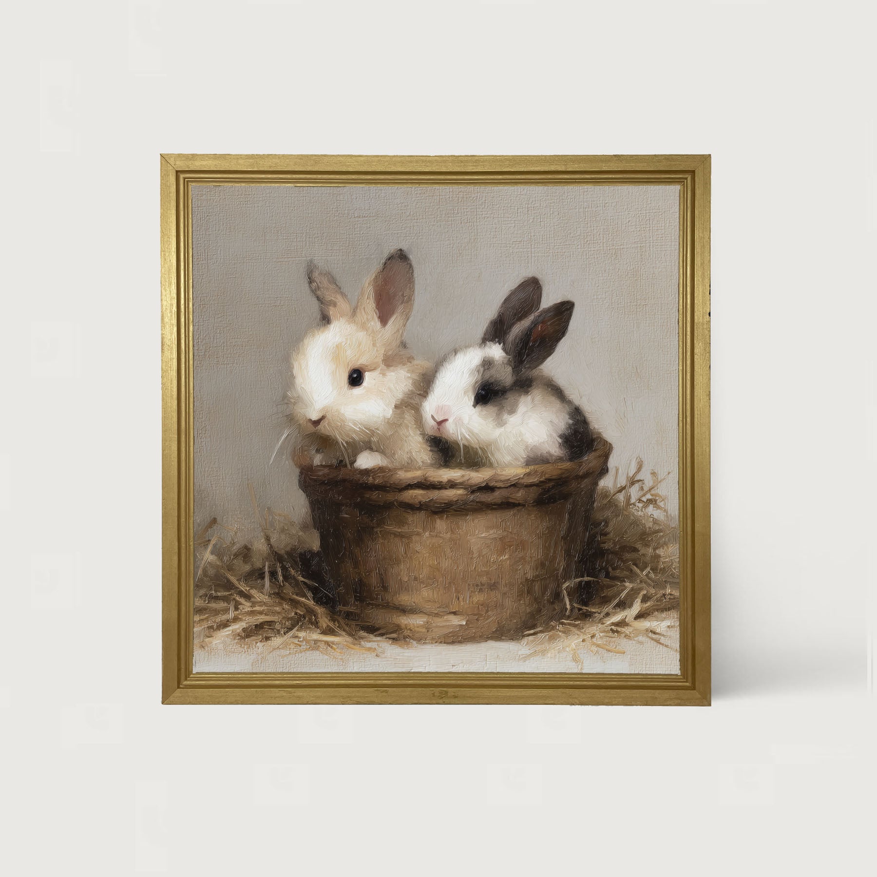 Easter Basket - Two Bunnies