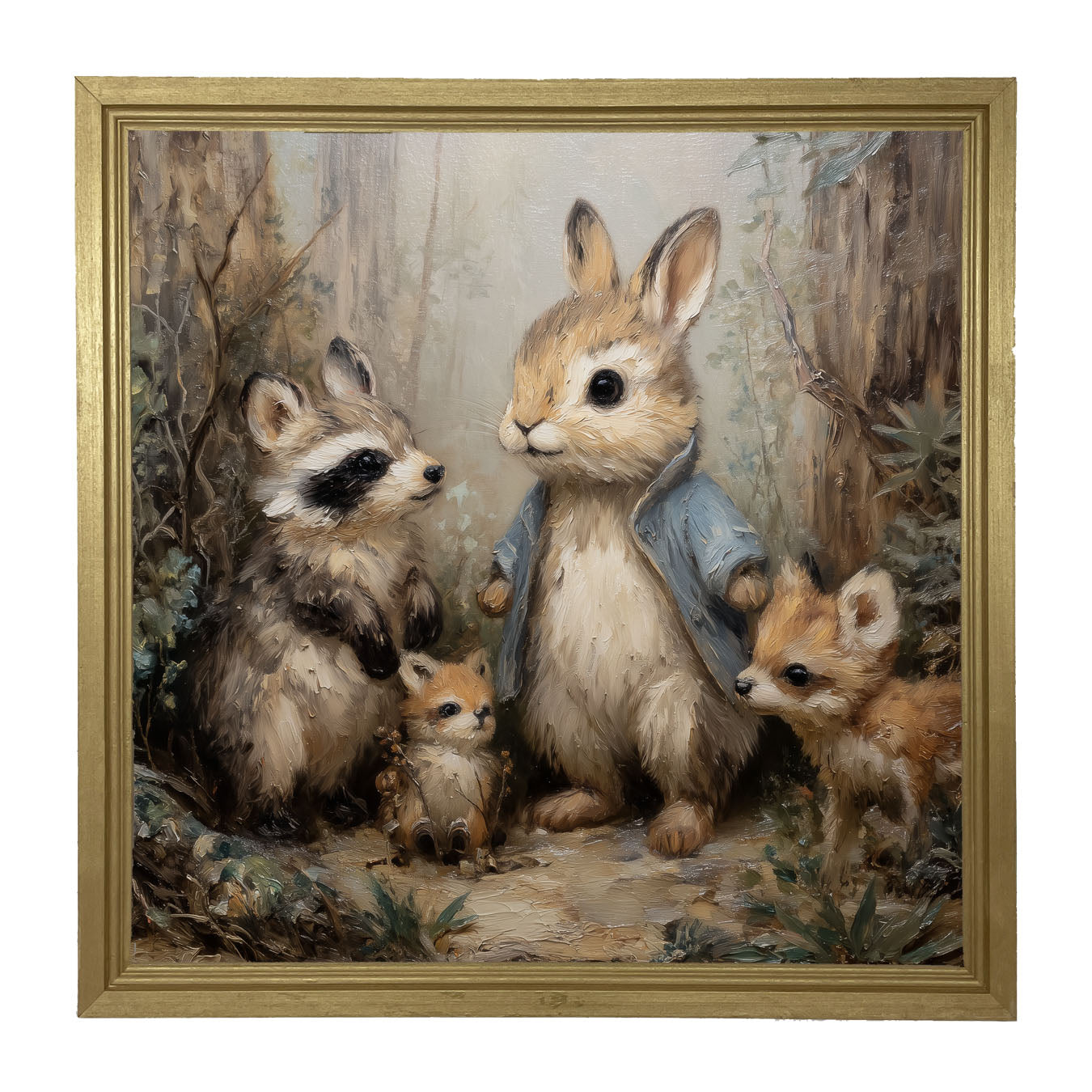 Bunny with his Buddies - Framed Art