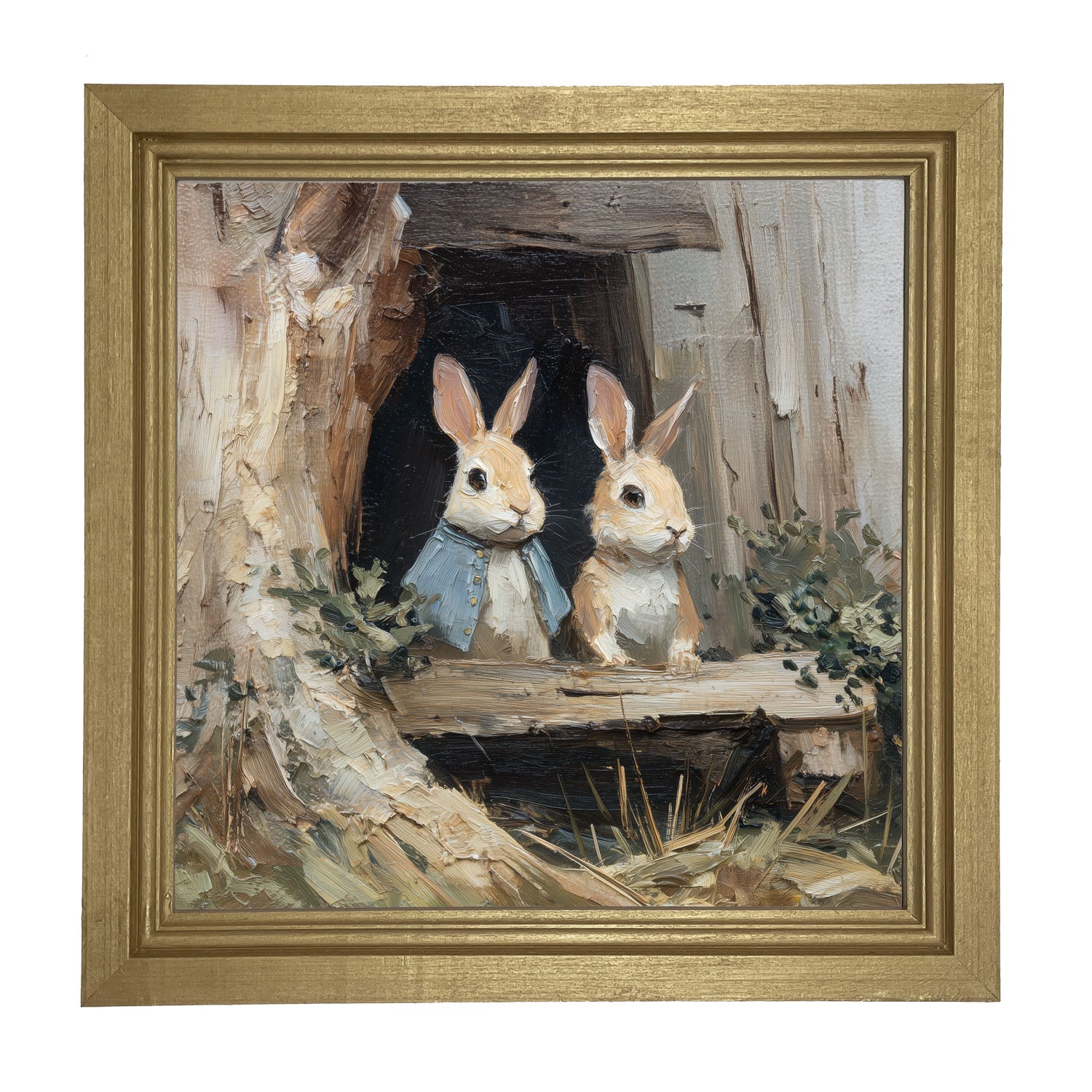 Bunnies at the Table - Framed Art