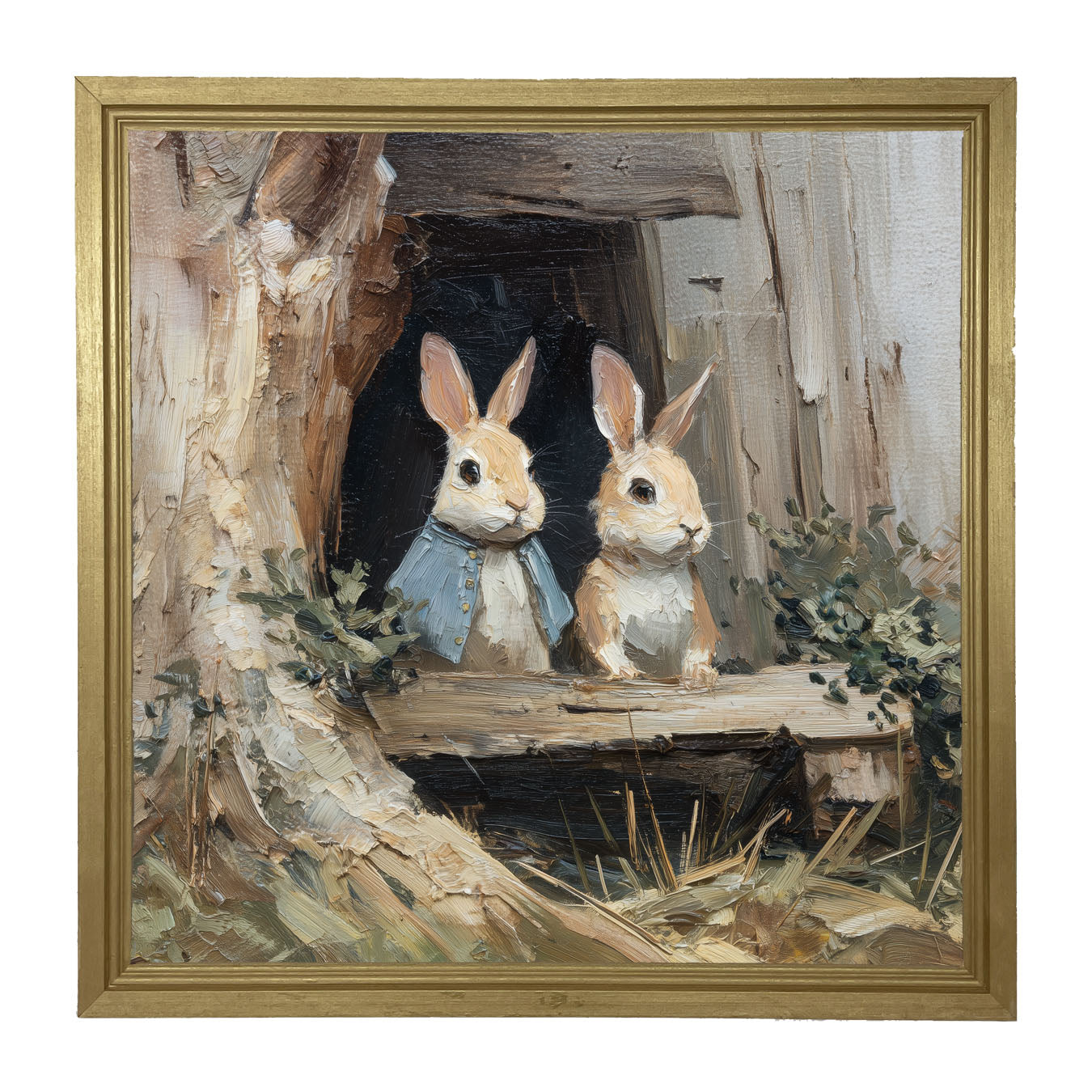 Bunnies at the Table - Framed Art