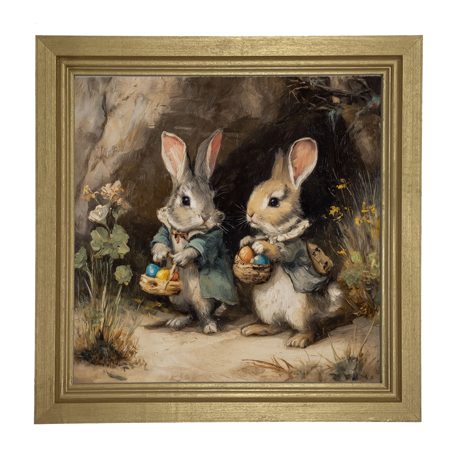 Easter Bunnies in the Country - Framed Art