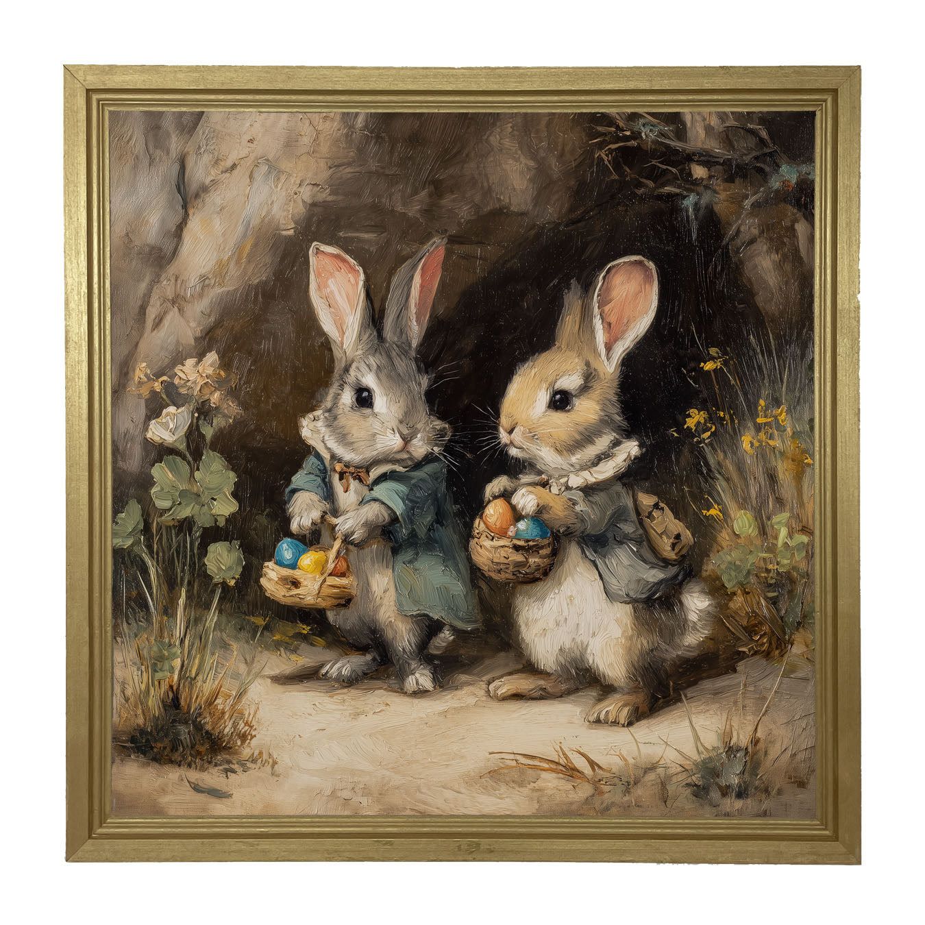 Easter Bunnies in the Country - Framed Art