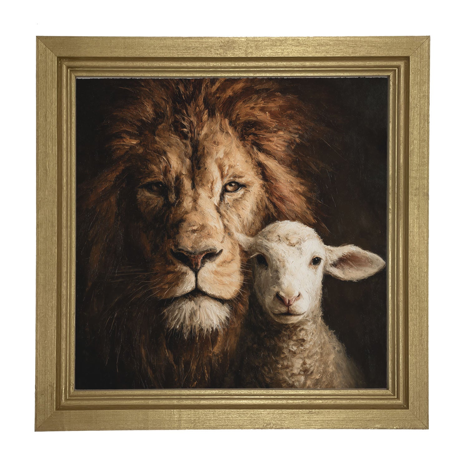 The Lion and The Lamb - A Portrait - Framed Art