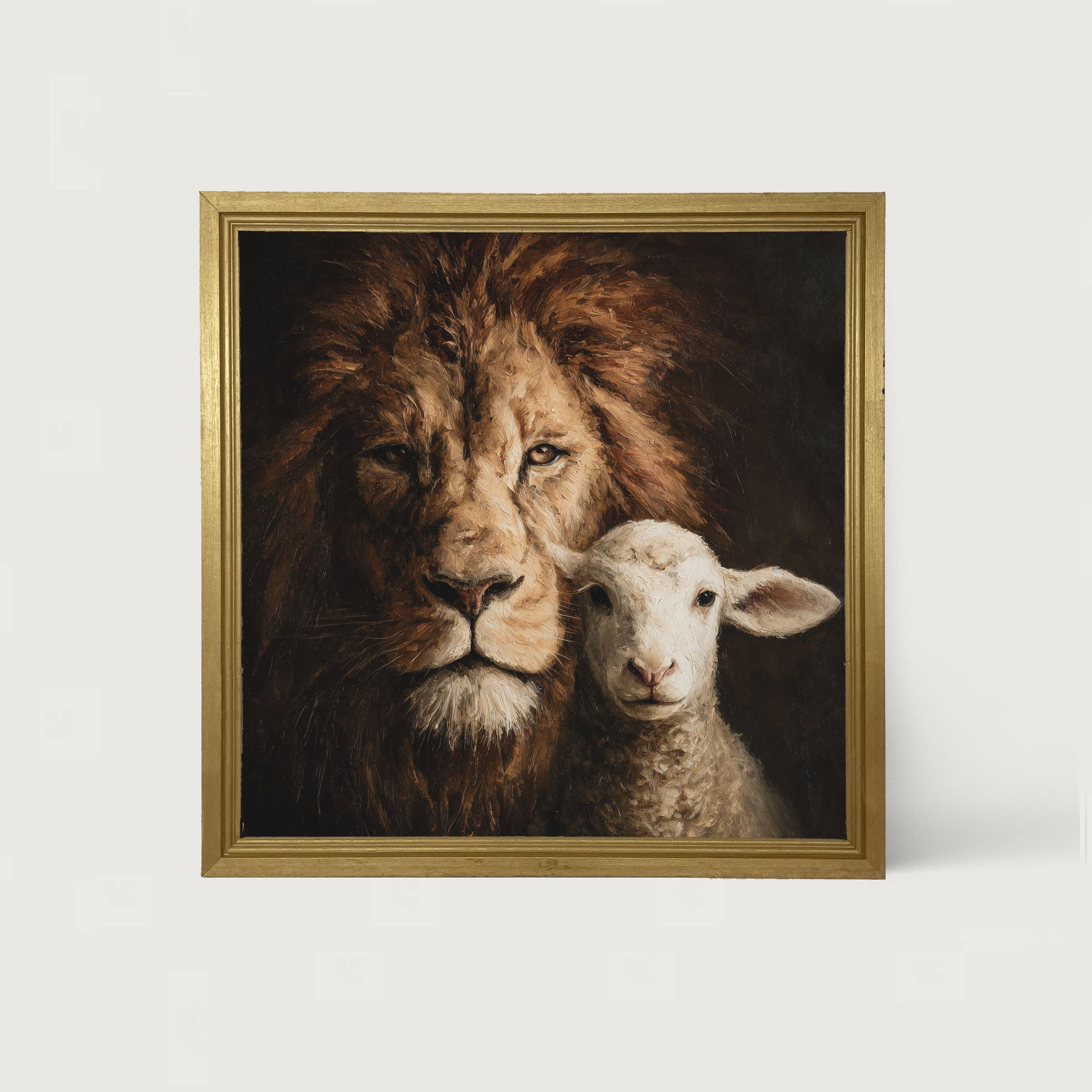 The Lion and The Lamb - A Portrait - Framed Art