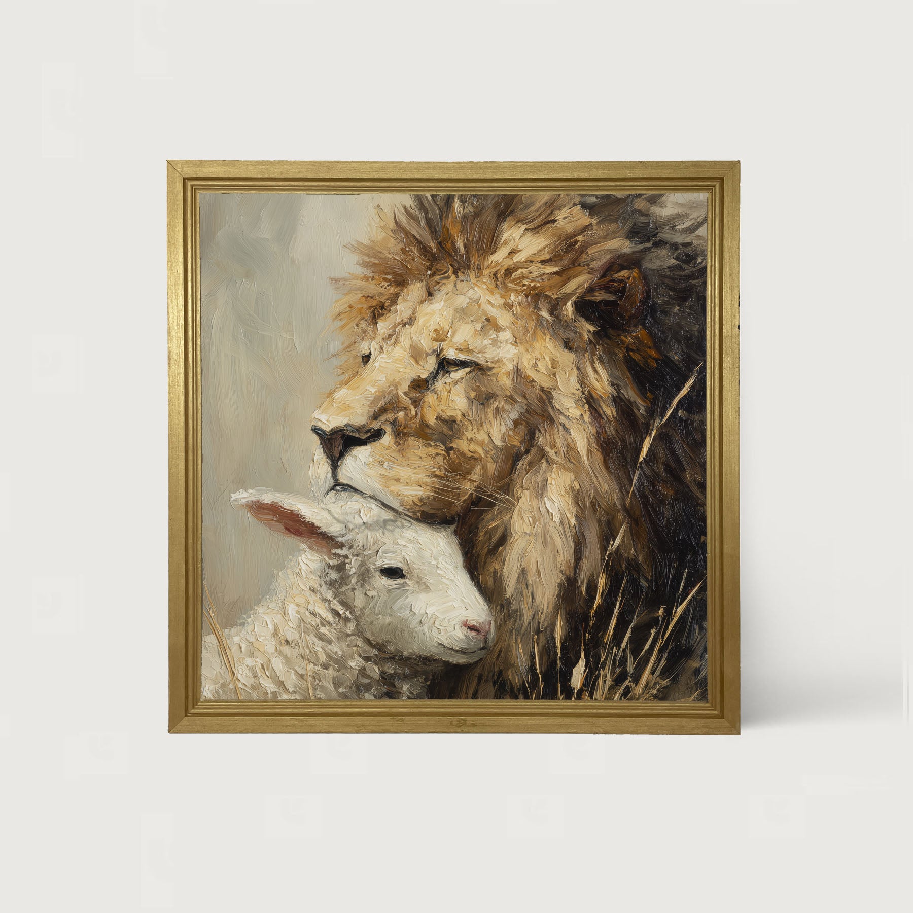 The Lion and The Lamb - At Rest - Framed Art