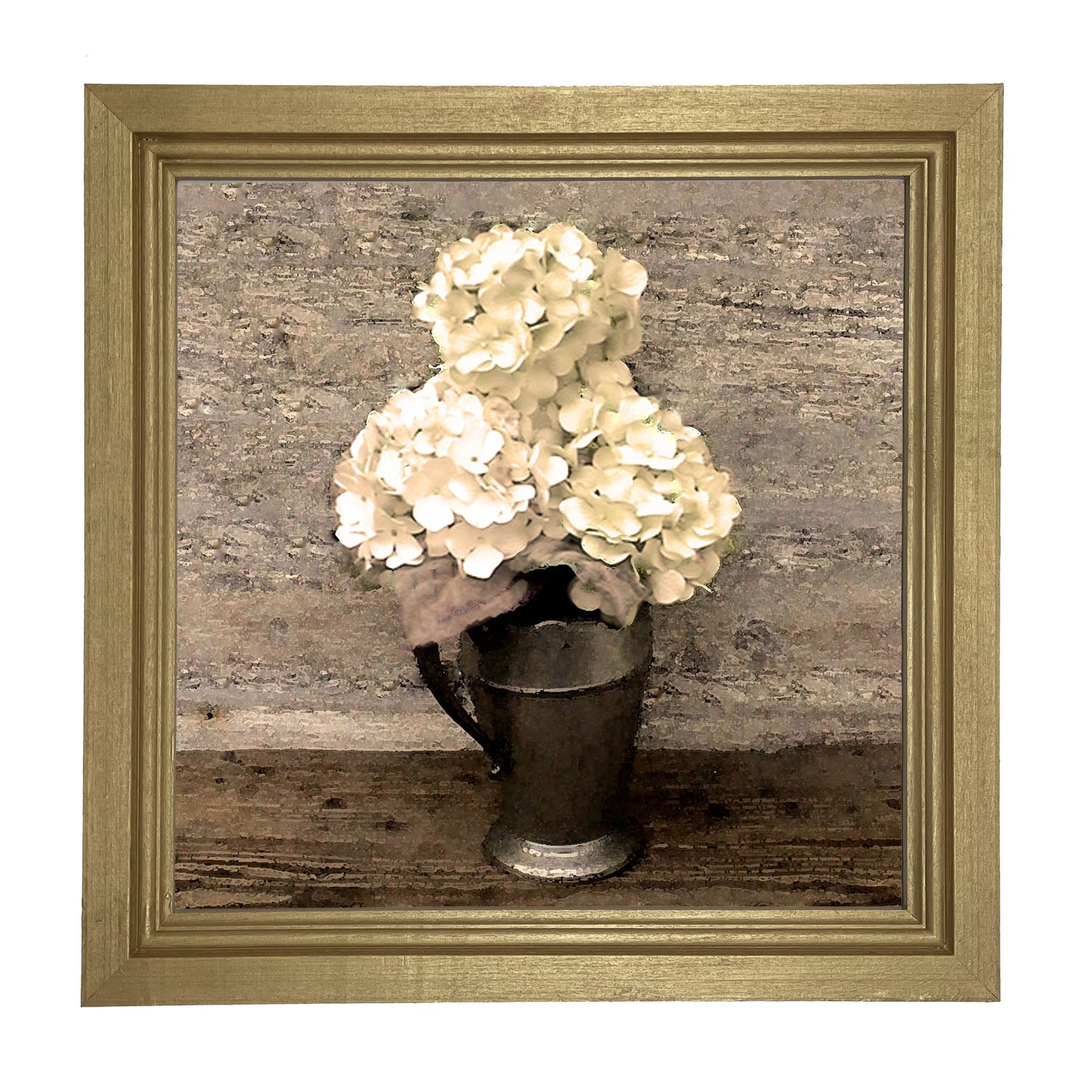 White Hydrangeas - Framed art