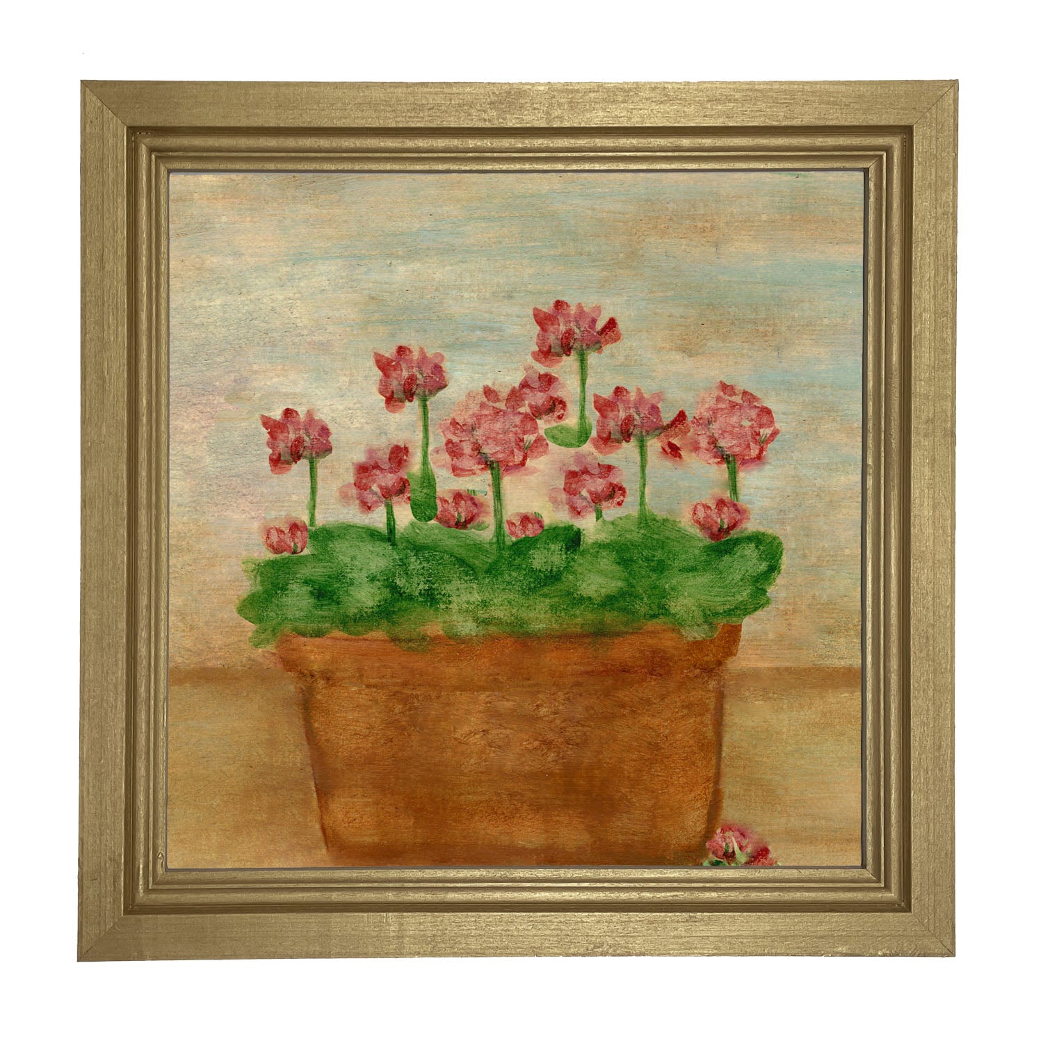Red Geraniums - Framed art