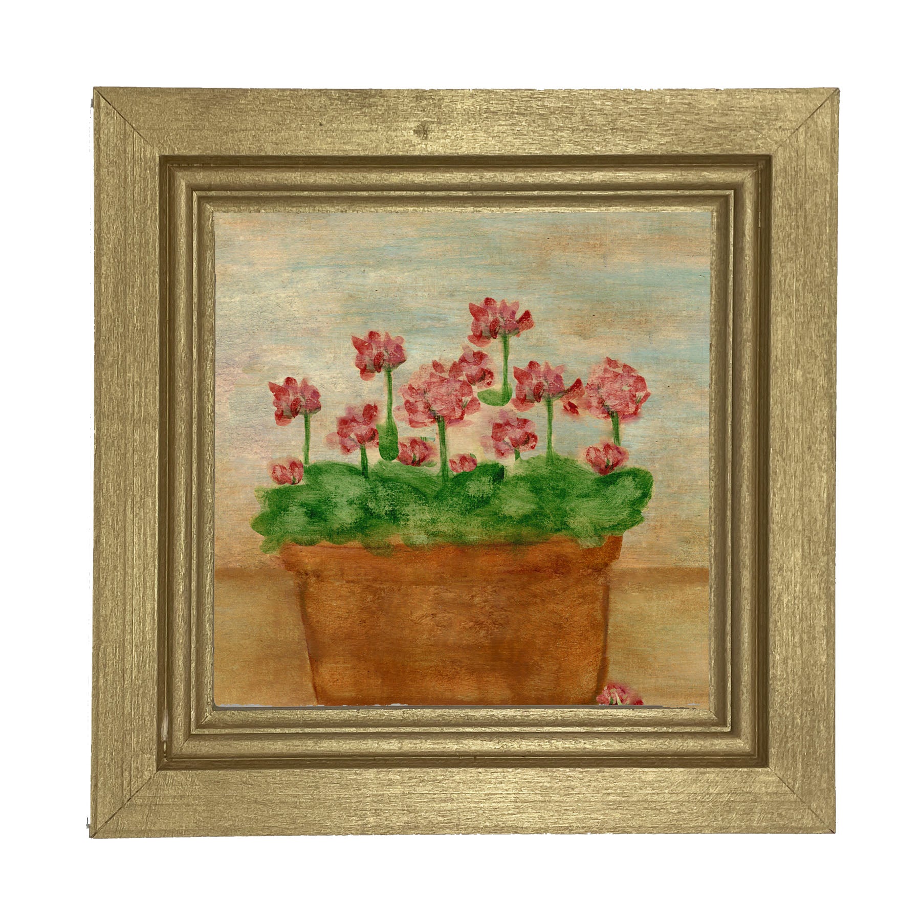 Red Geraniums - Framed art