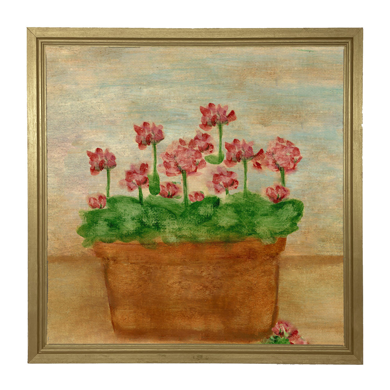 Red Geraniums - Framed art