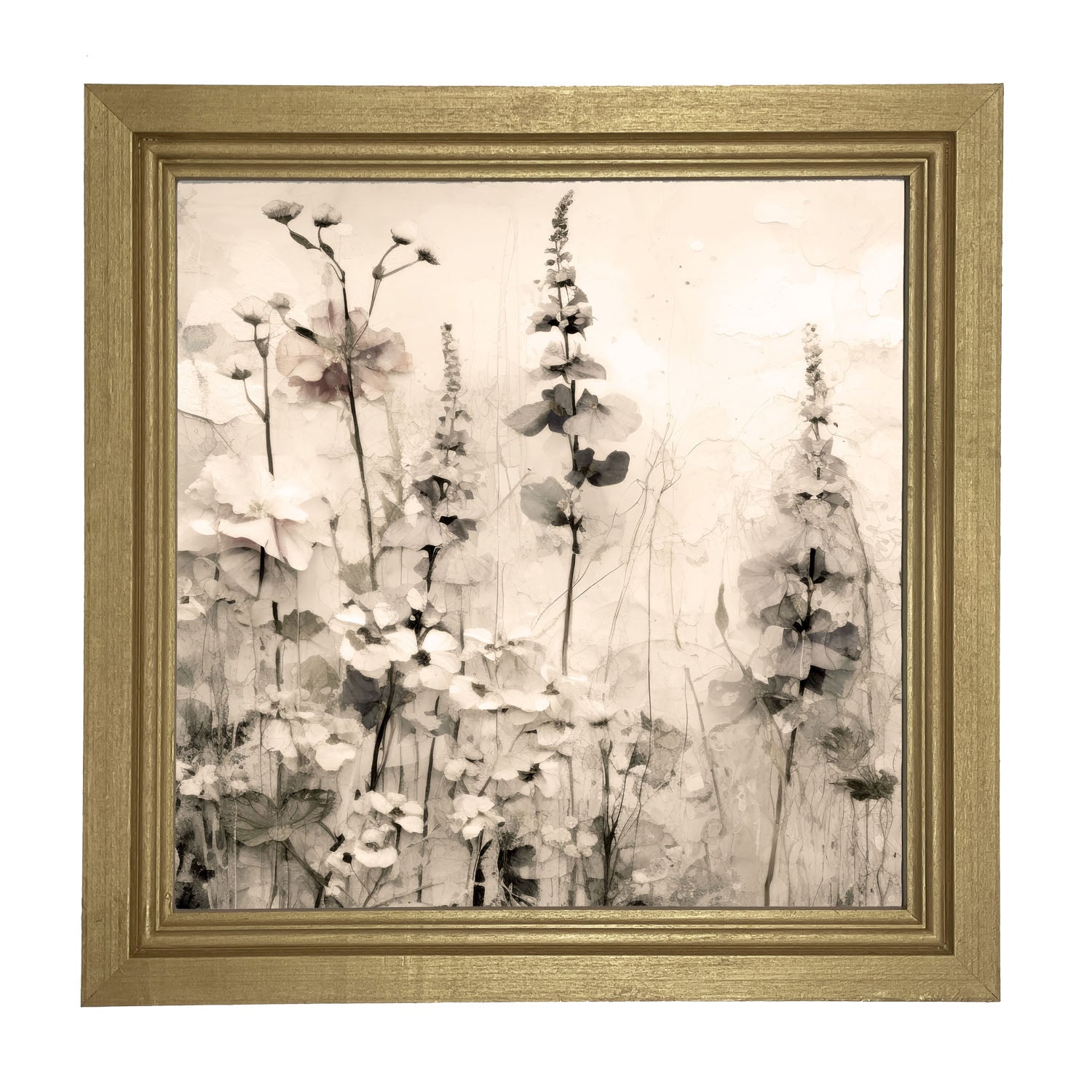 Monochrome flowers 1 - Framed art