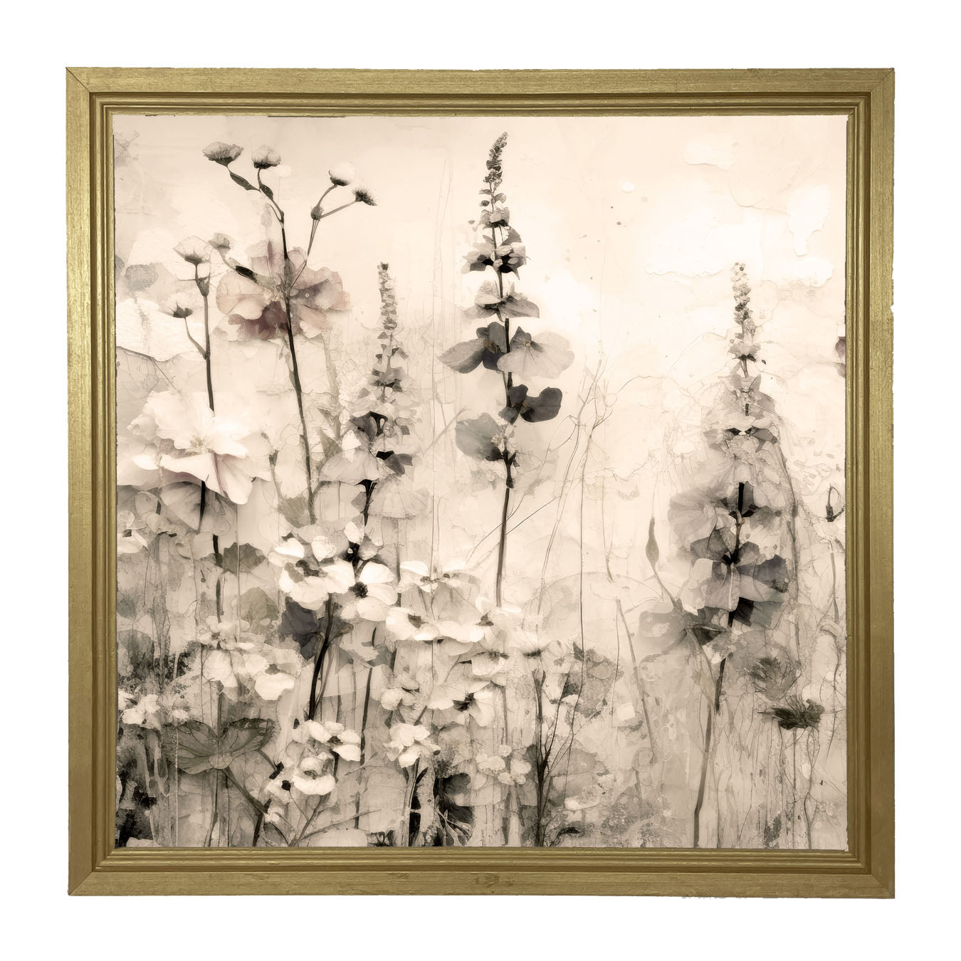 Monochrome flowers 1 - Framed art