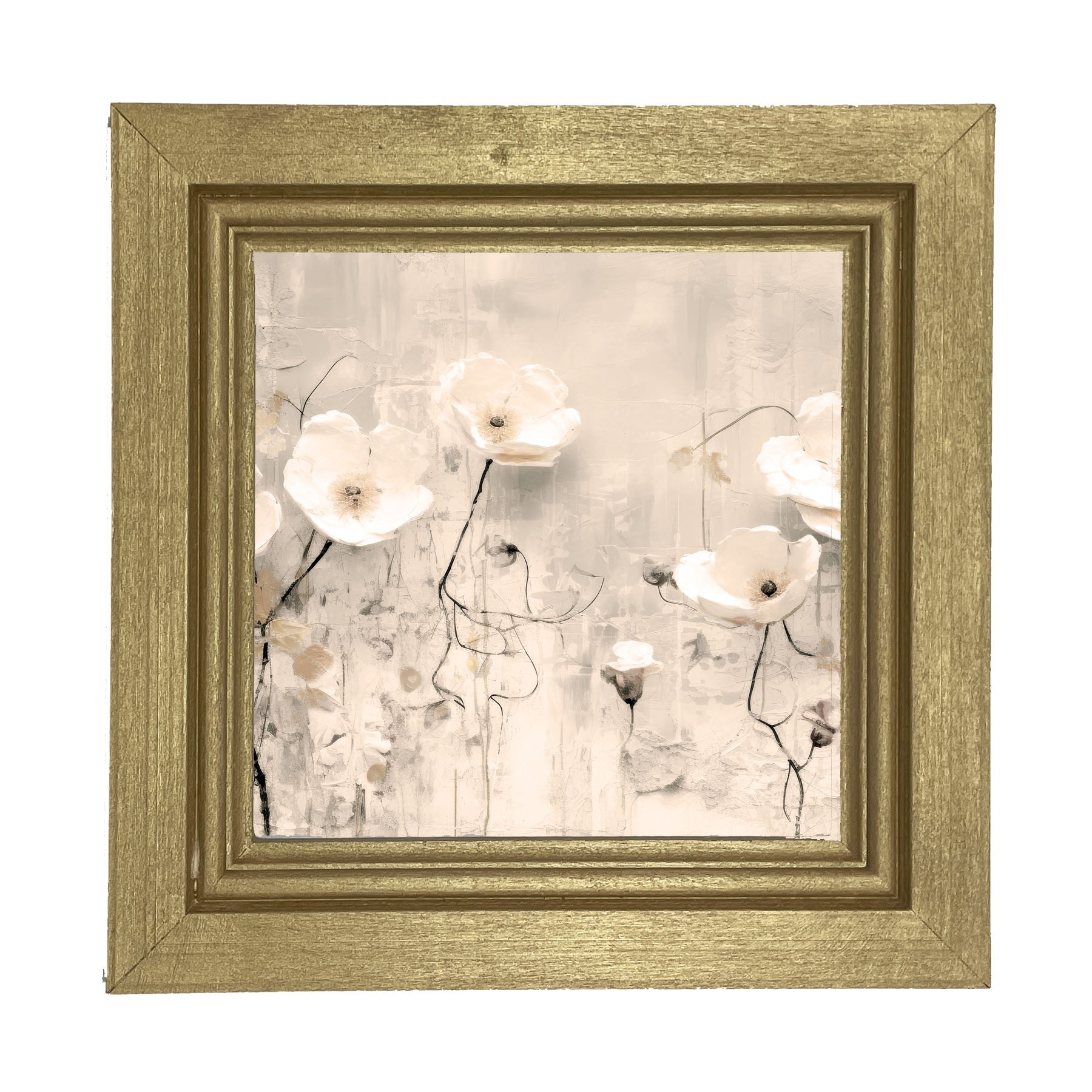 Monochrome flowers 3 - Framed art