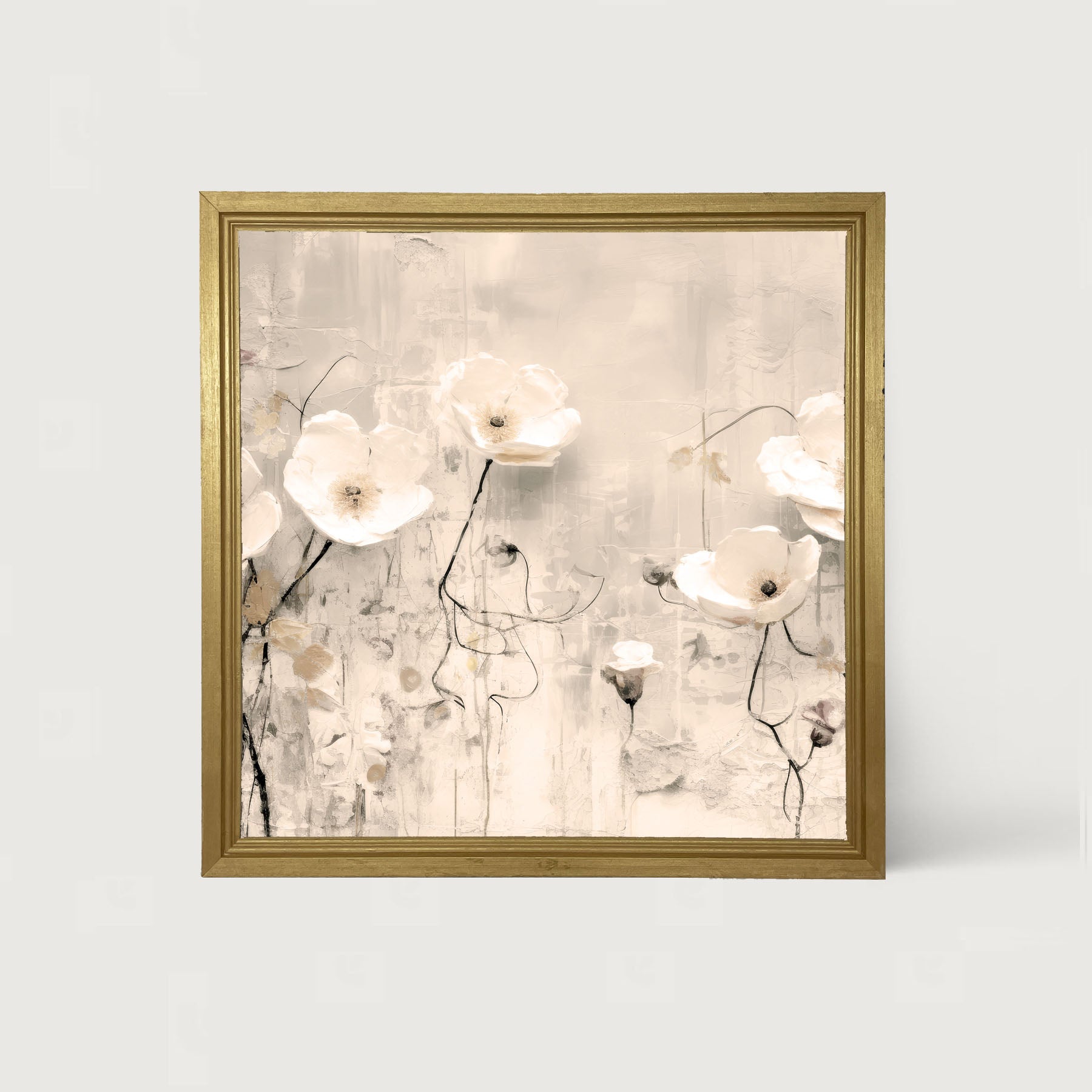 Monochrome flowers 3 - Framed art