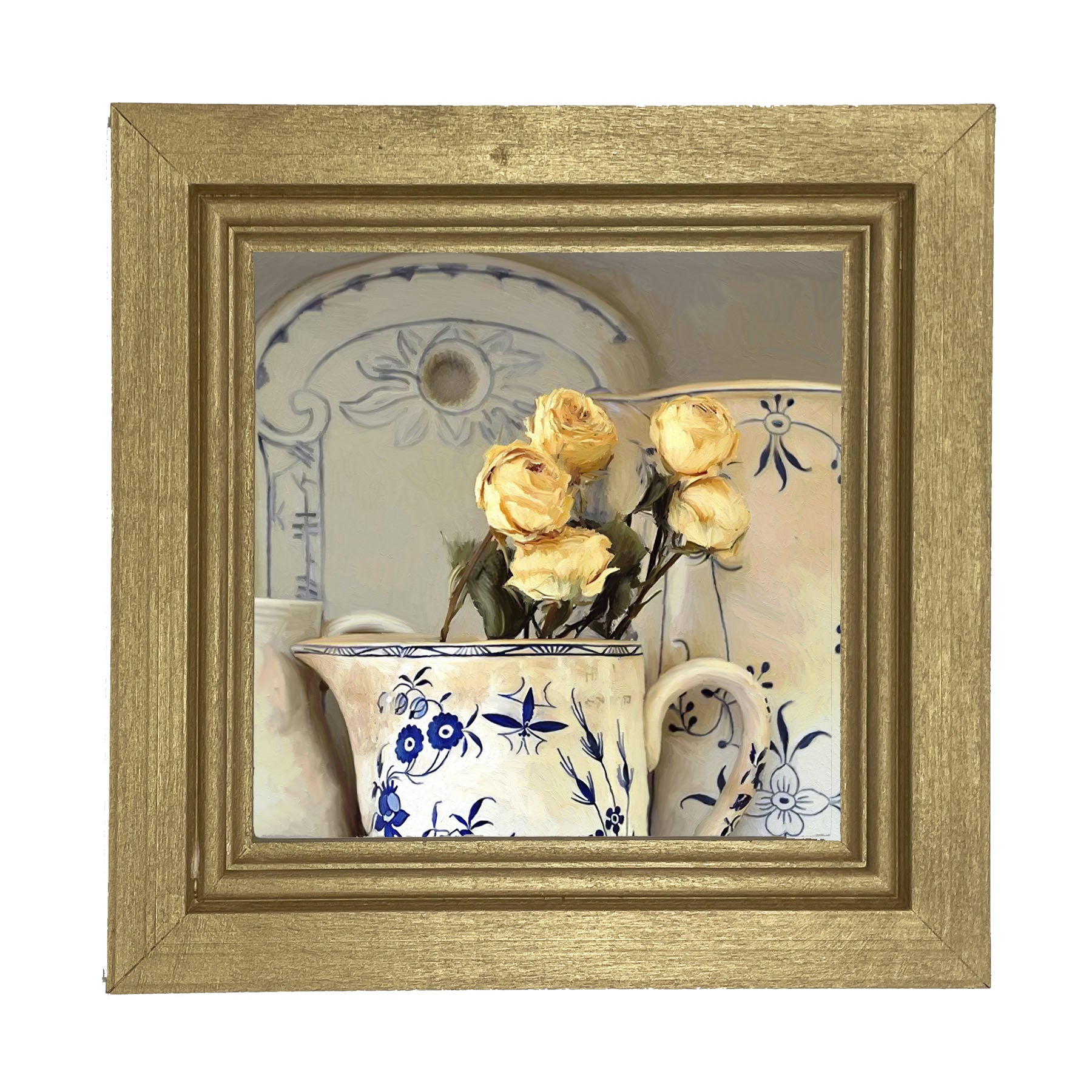 Yellow Roses in vase - Framed Art