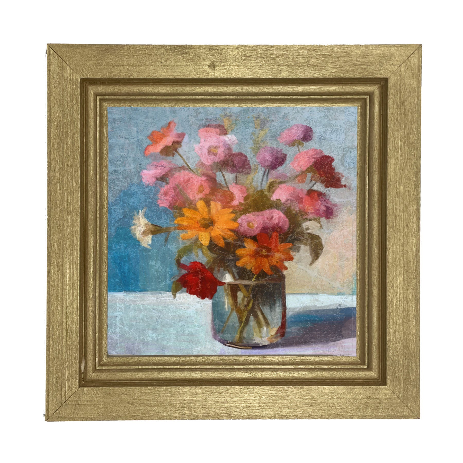Glass Vase with flowers - Framed Art